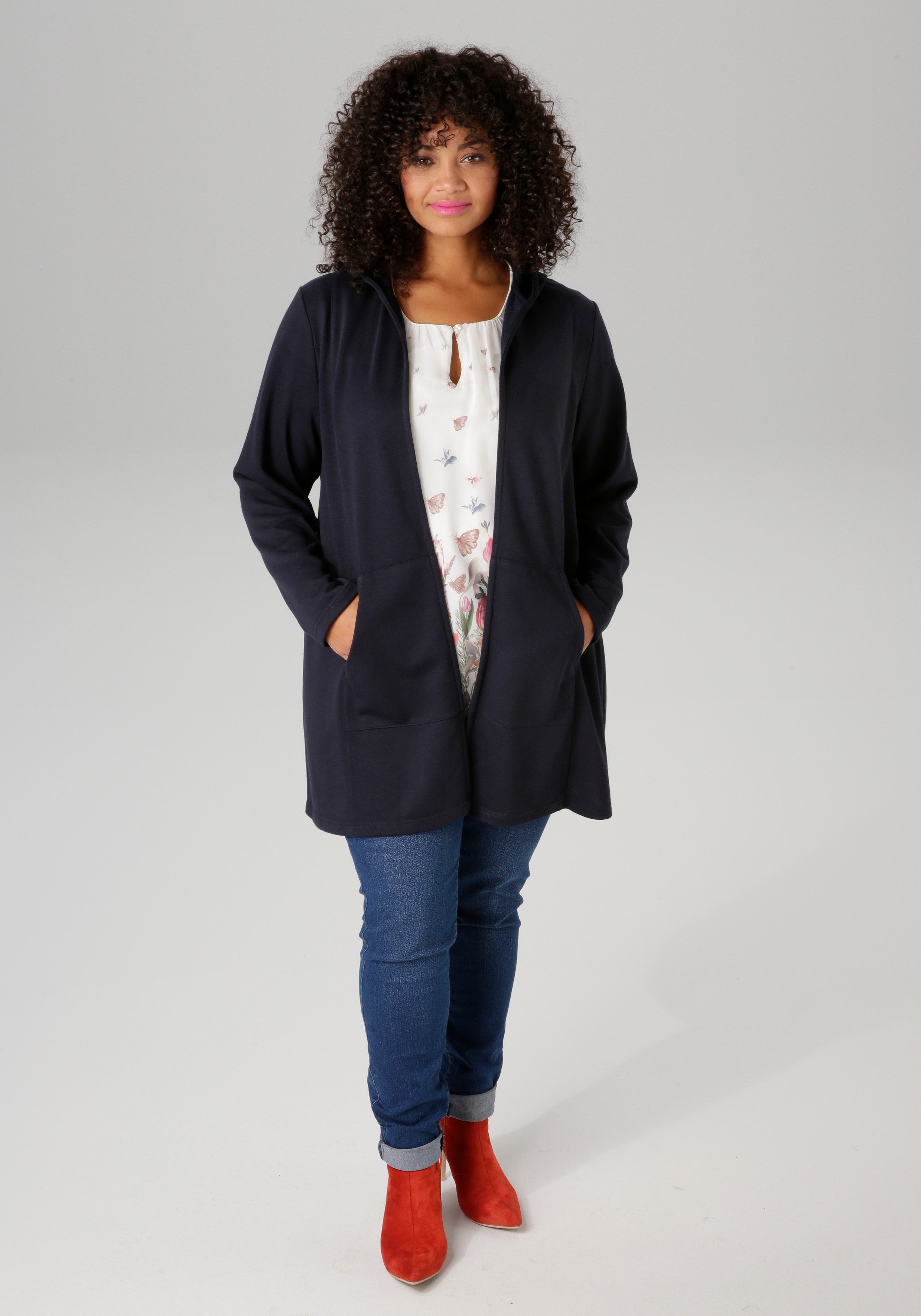 Aniston PLUS Sweatvest met een capuchon - nieuwe collectie