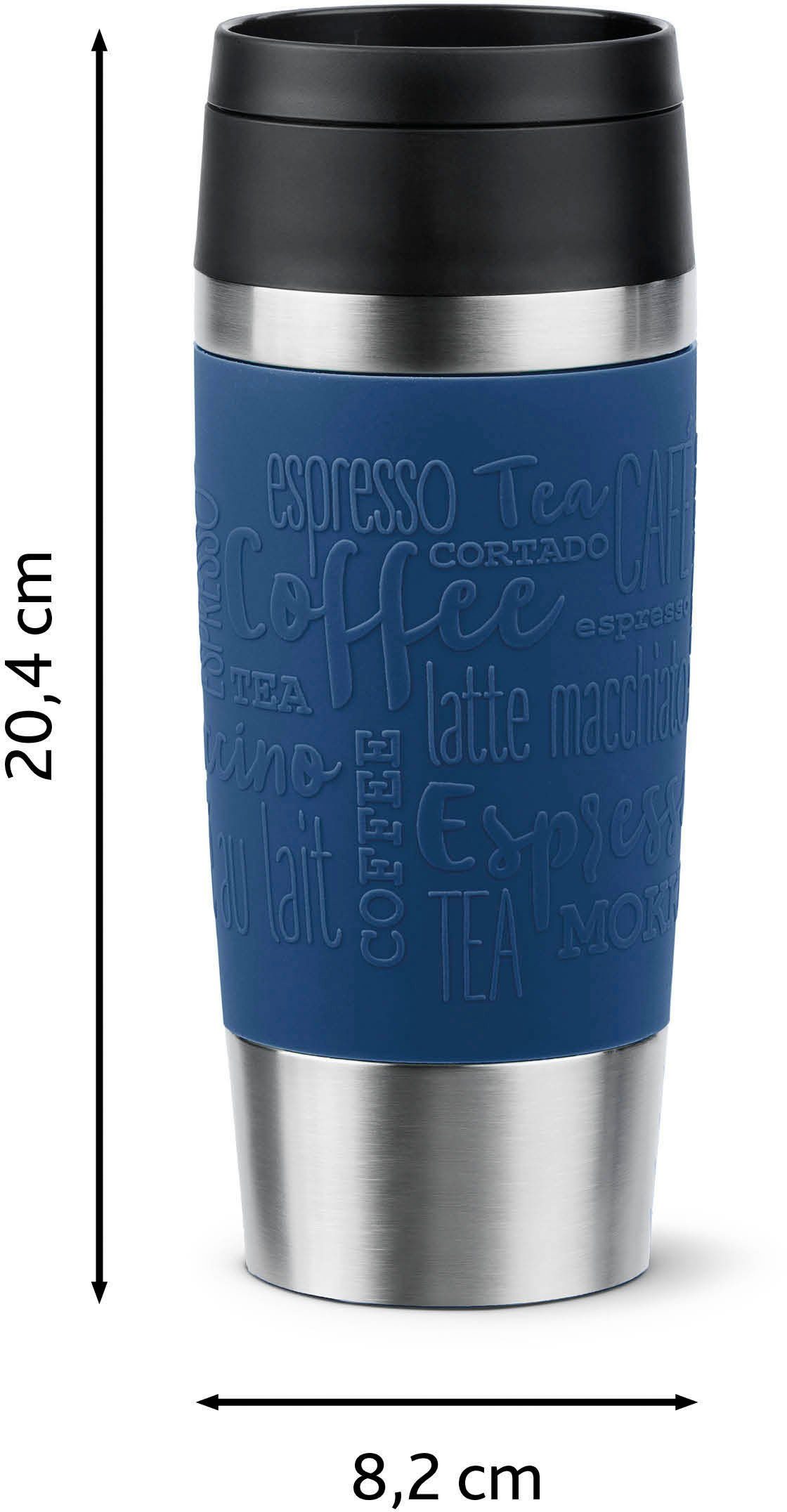 Emsa Thermosbeker Travel Mug Classic, met 360° drinkopening 4u heet, 8u koud - 360 ml / 6u heet, 12u koud - 500 ml, 100% dicht