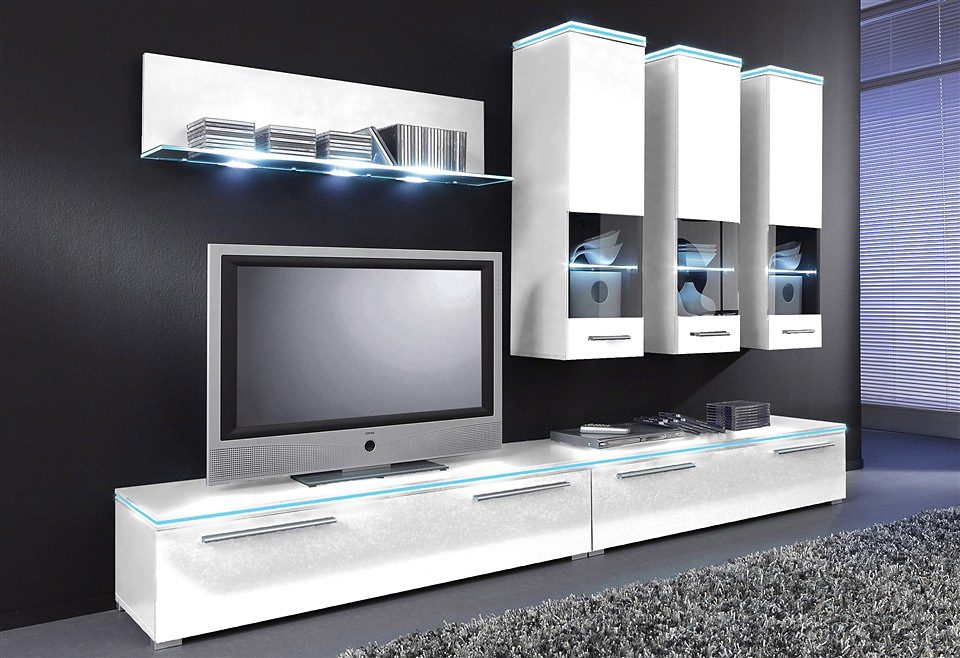 Höltkemeyer Wandmeubel Line (set, 6-delig) tv-wandmeubels wit