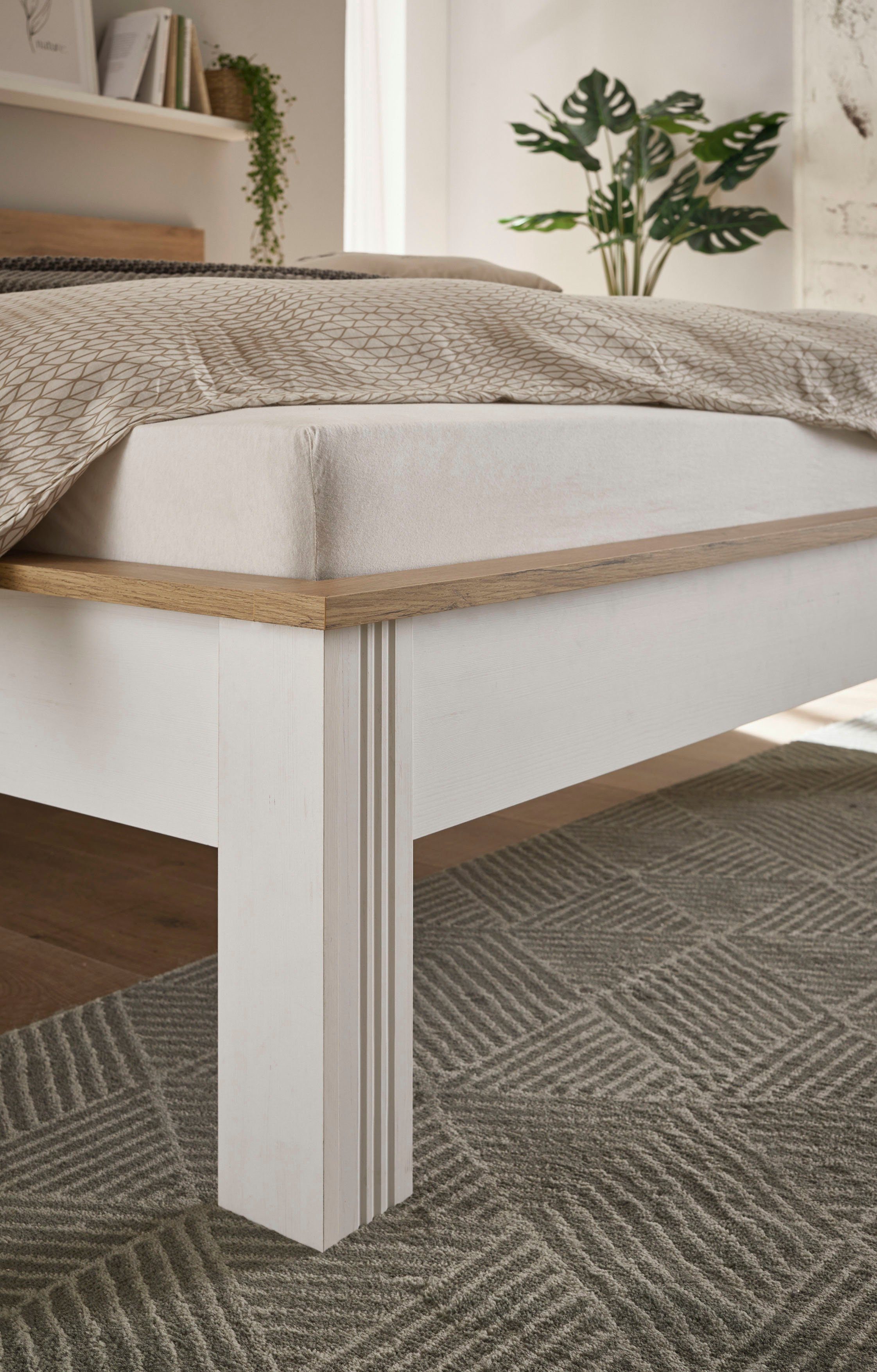 Home affaire 1-persoonsledikant WESTMINSTER bed in landelijke stijl, tweepersoonsbed, bedframe in verschillende kleuren beschikbaar, ligoppervlak 90/140/180x200 cm