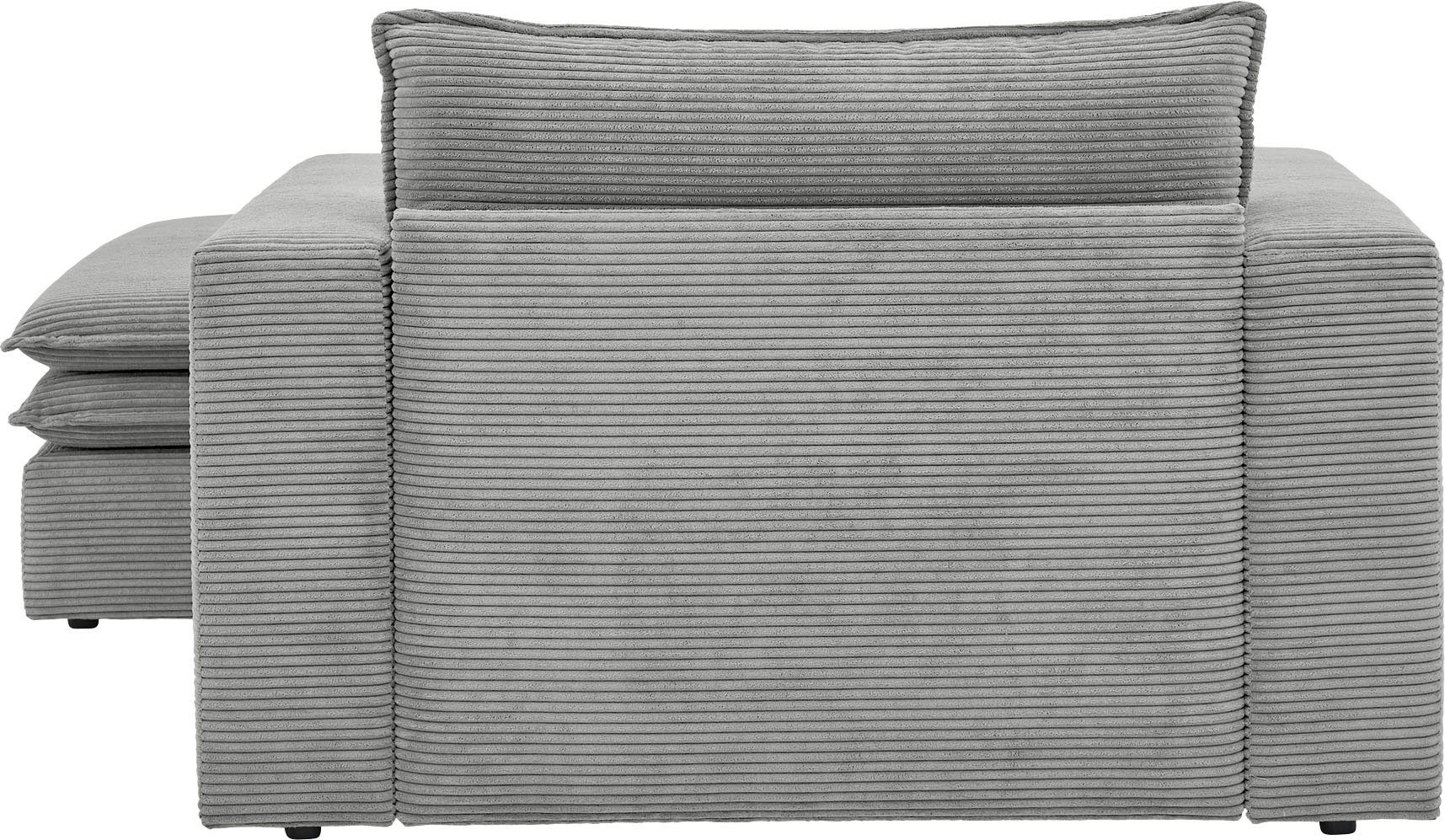 Places of Style Zithoek PIAGGE Hoogwaardige cord, fauteuil en hocker klein als set (2-delig)