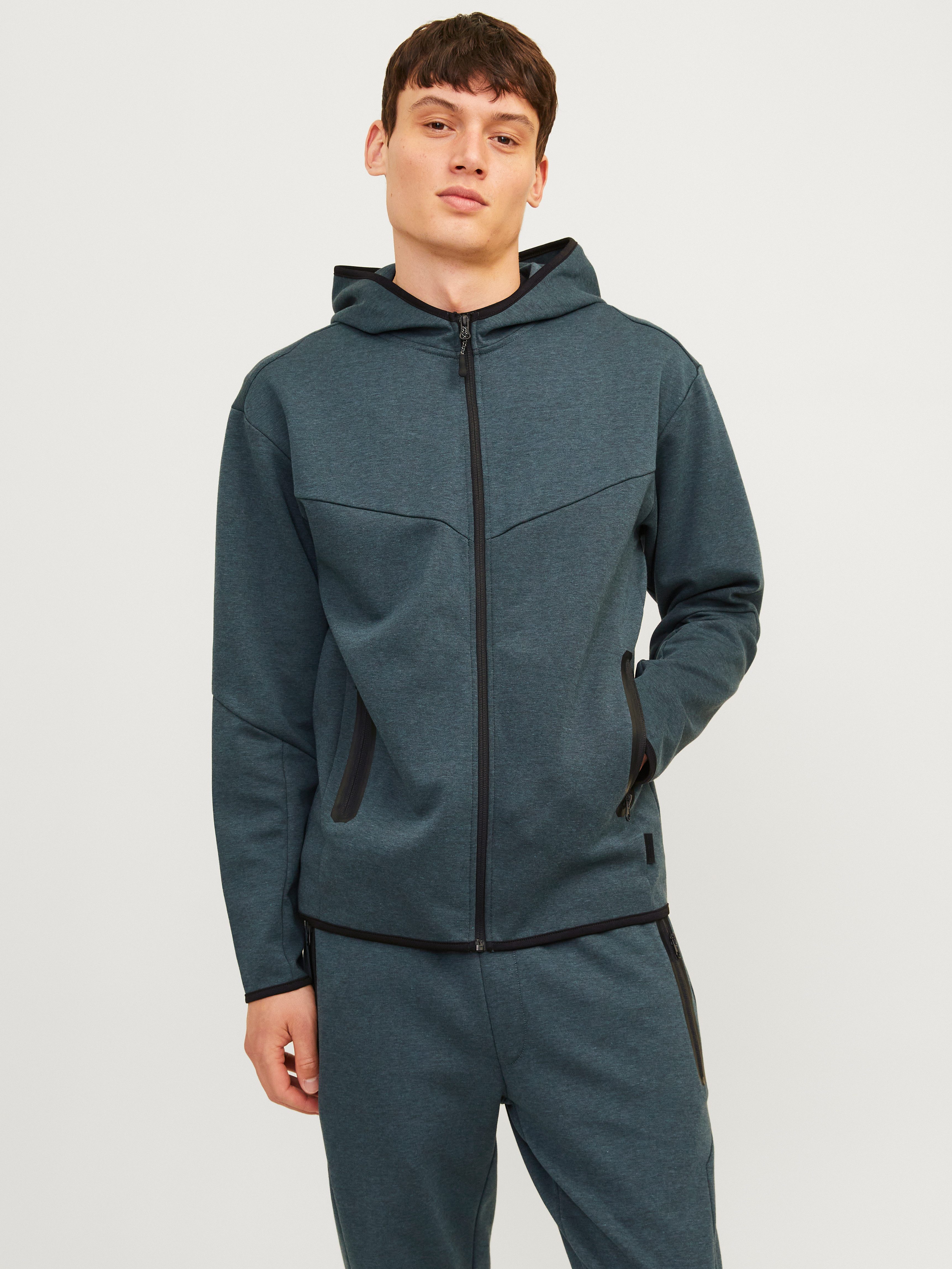 Jack & Jones Sweatvest JCOFUSION SWEAT ZIP HOOD NOOS heren sweatvesten maat XXL blauw