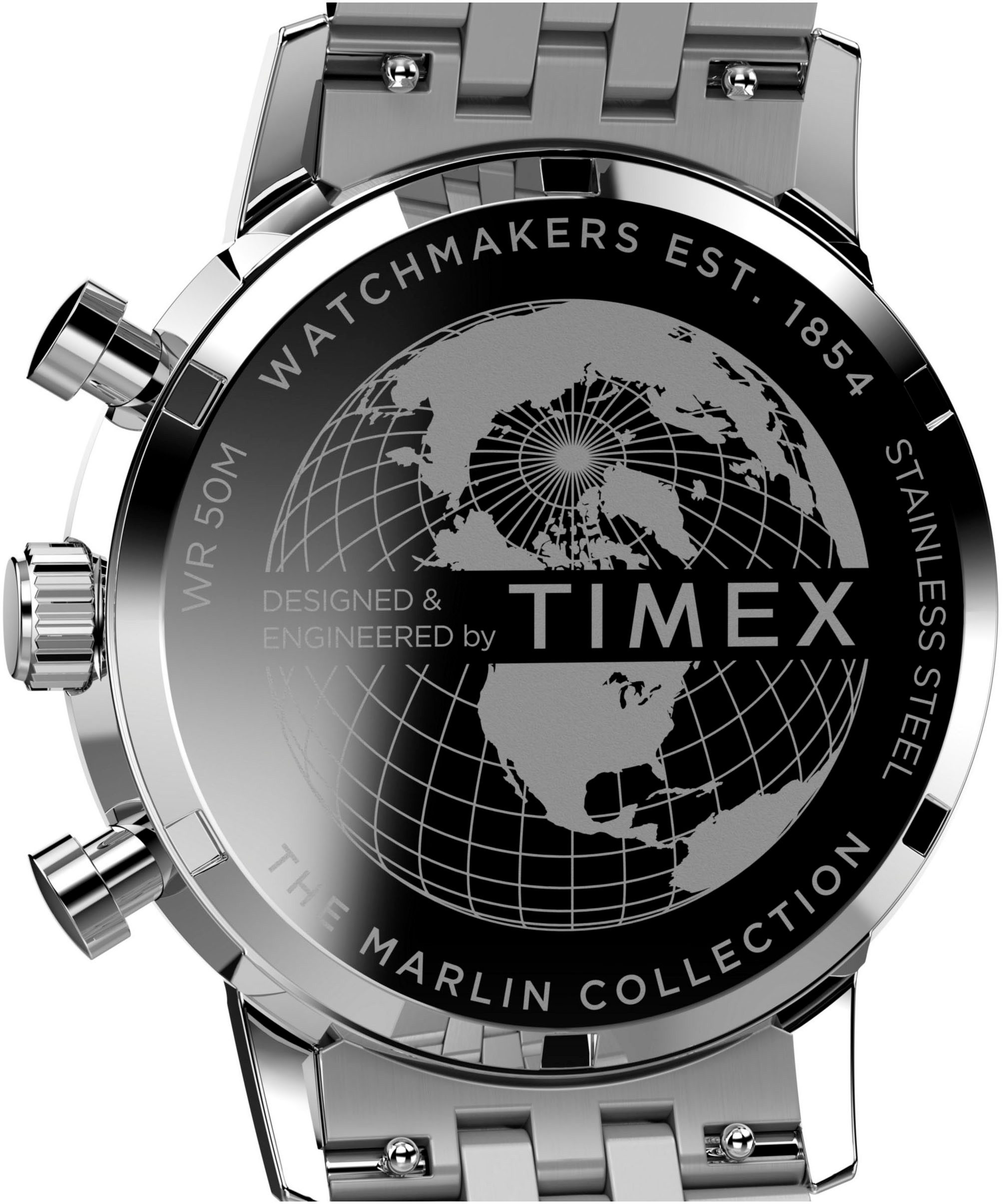 Timex Chronograaf Marlin Quarzuhr, horloge, heren, datum, stopwatchfunctie, 12/24-uurweergave