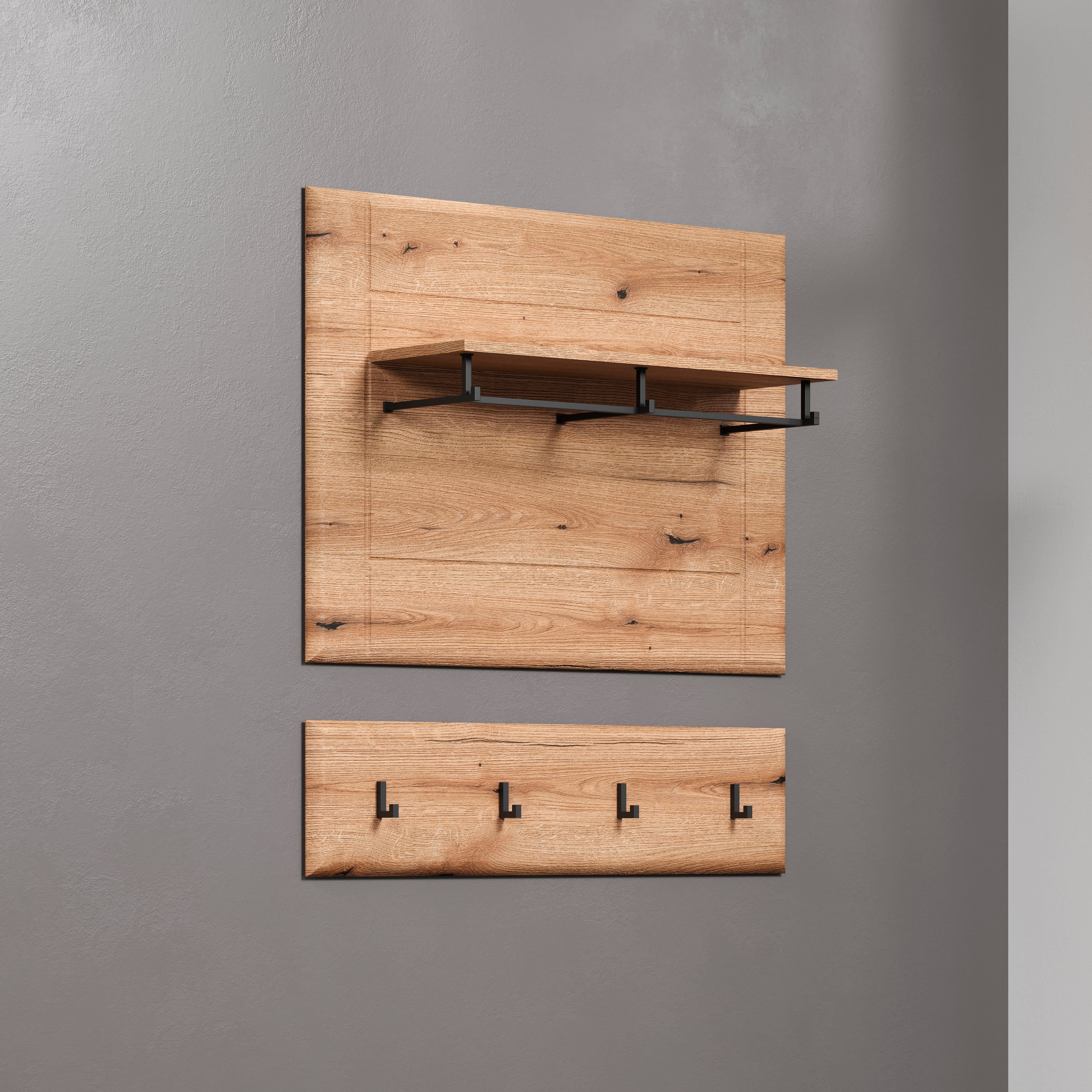 INOSIGN Wandrek Graz Afmetingen (B/H/D in cm): (91/70/26) - kleur: wit hoogglans en eik (1 stuk)