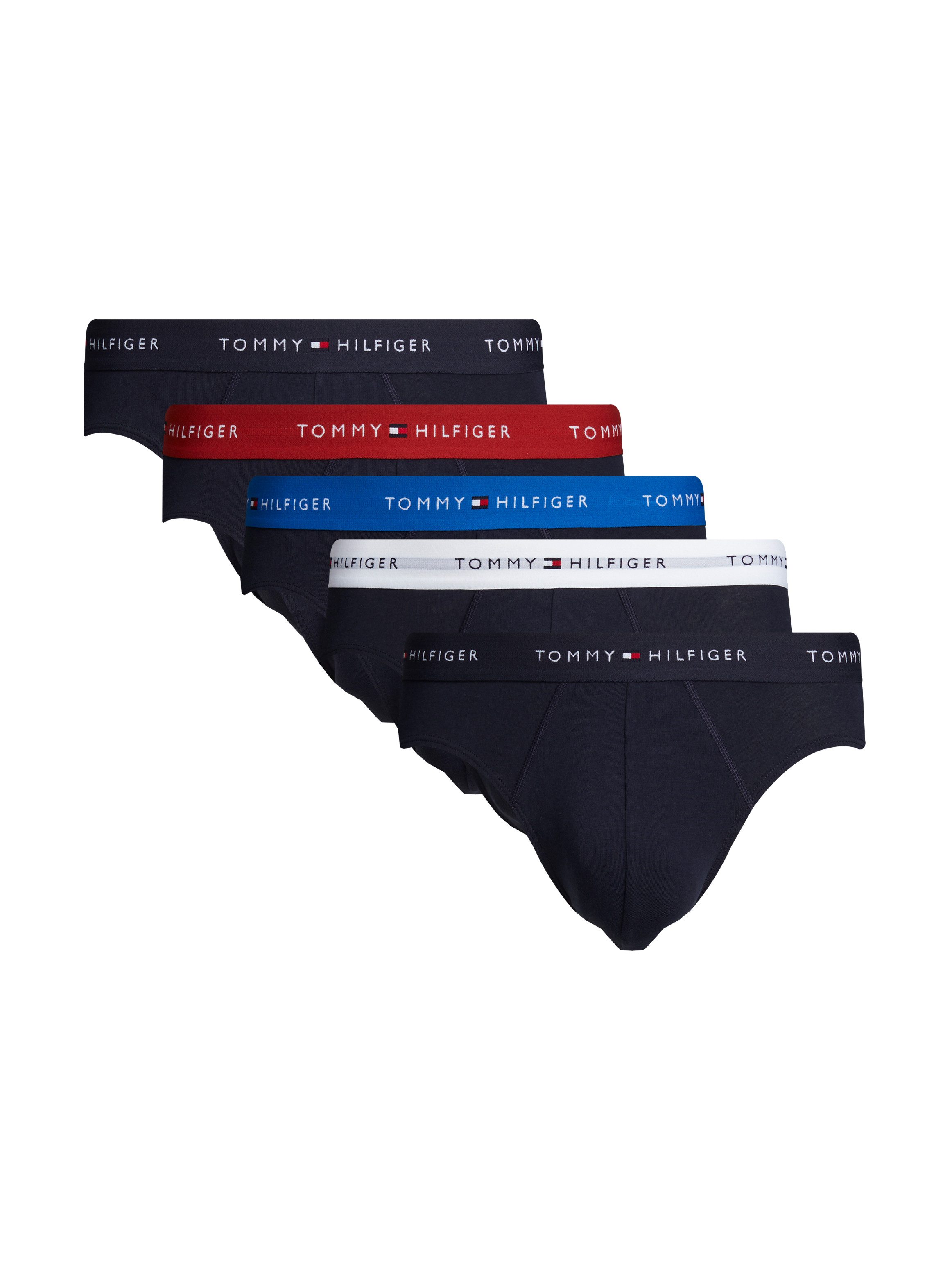 Tommy Hilfiger Underwear Slip 5P BRIEF met contrasterende logo-band (5 stuks, Set van 5)