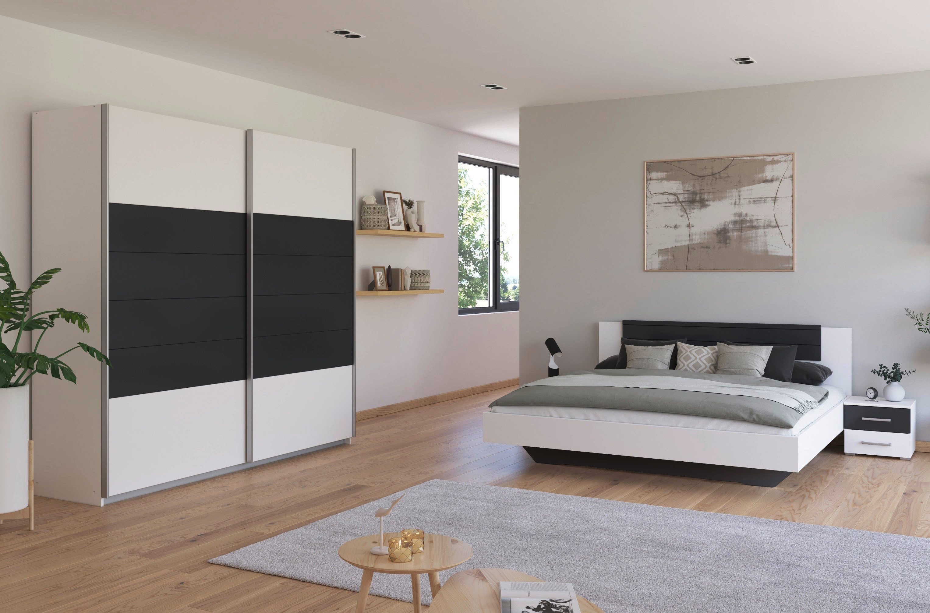 rauch Slaapkamerserie Compleet slaapkamer BARCELONA met kast breedte 226 cm(set, 4-delig)
