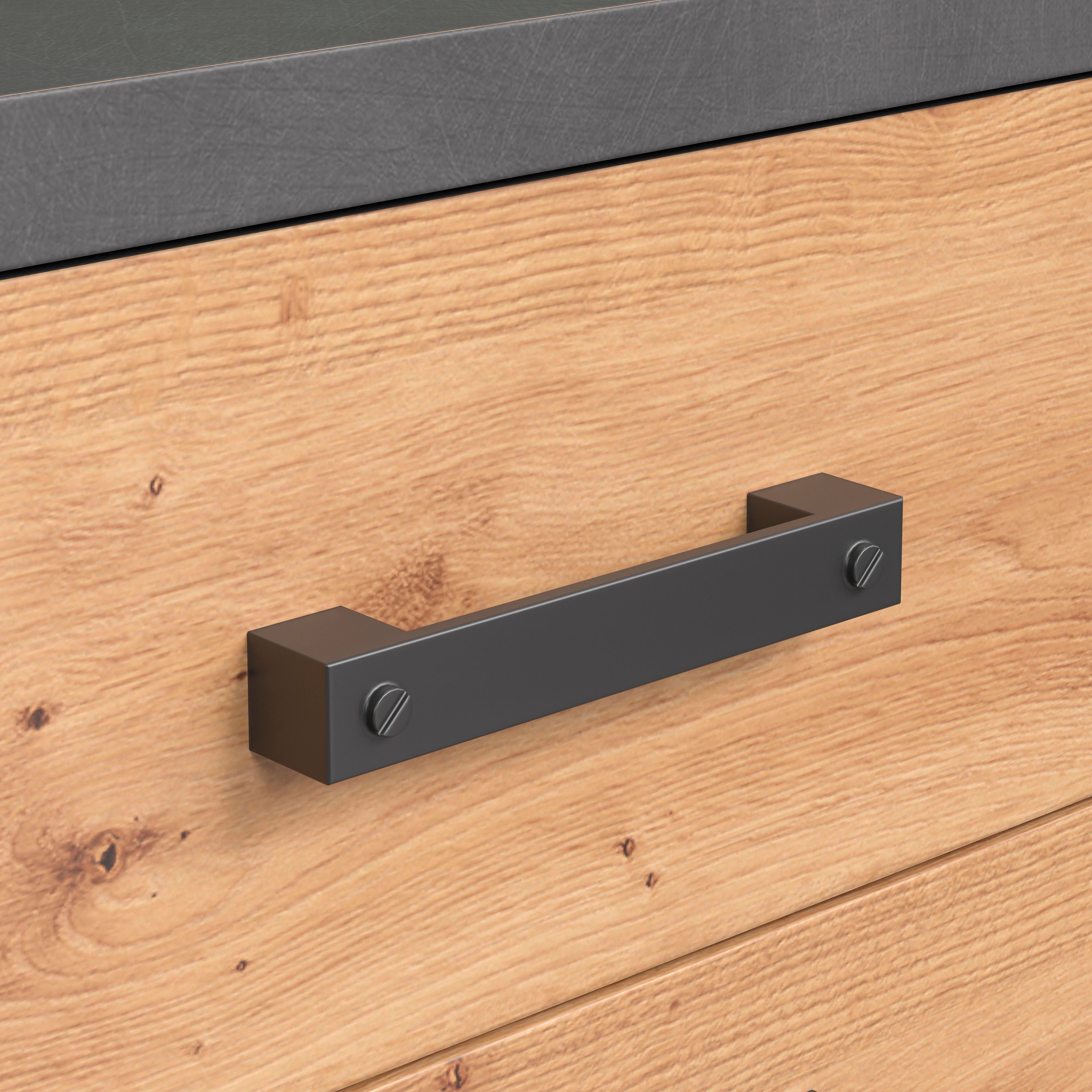 Home affaire Kast Ambres mat echt-hout-look, ca.-afm. bxh: 116x91 cm, lichtbruin, smal (1 stuk)