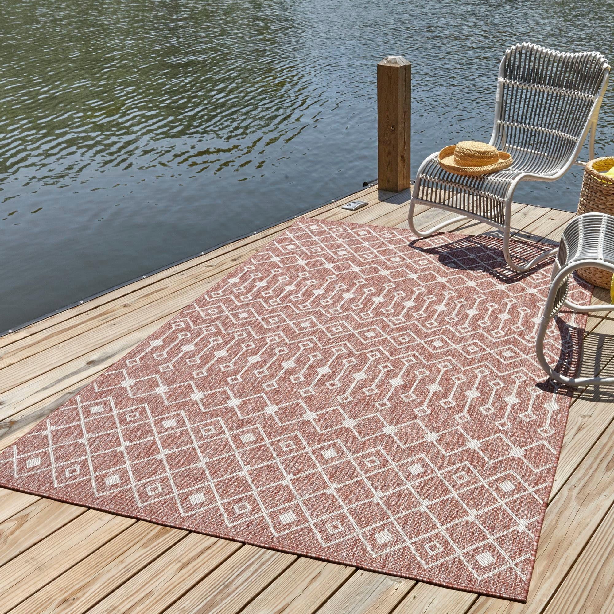Myflair Möbel & Accessoires Vloerkleed Outdoor Kruisen, MAGAZIJNOPRUIMING! Platweefsel, ruitmotief, geschikt voor binnen en buiten