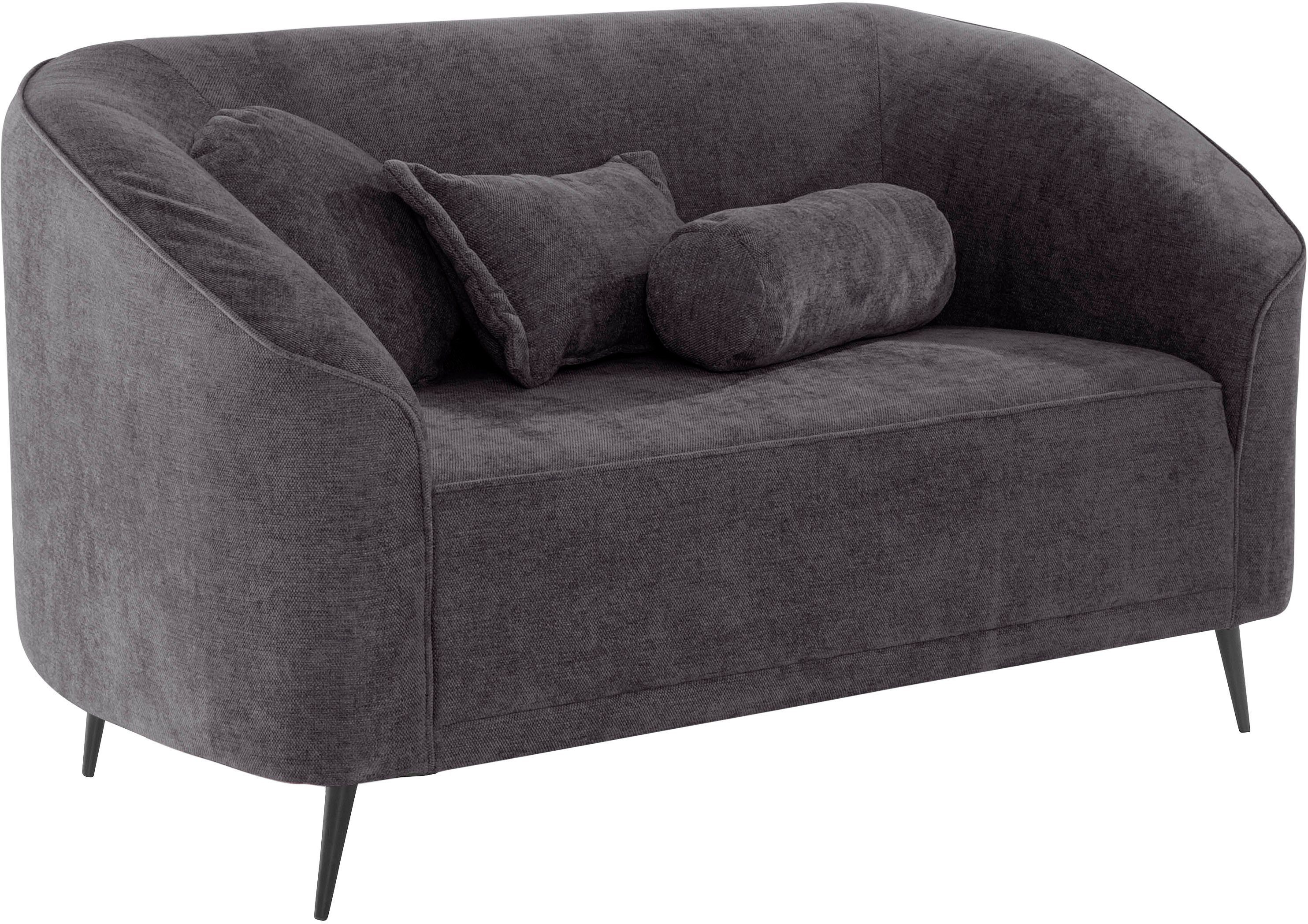 Leonique 2-zitsbank Ashly in 3 overtrekvarianten, bouclé, fluwelige look en zachte structuurstof.