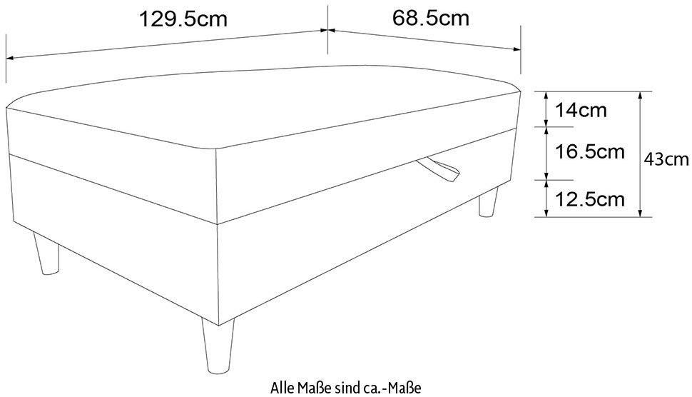 Dorel Home Hocker met bergruimte Hartford Hocker met bergruimte, vrij plaatsbaar, zithoogte 43 cm