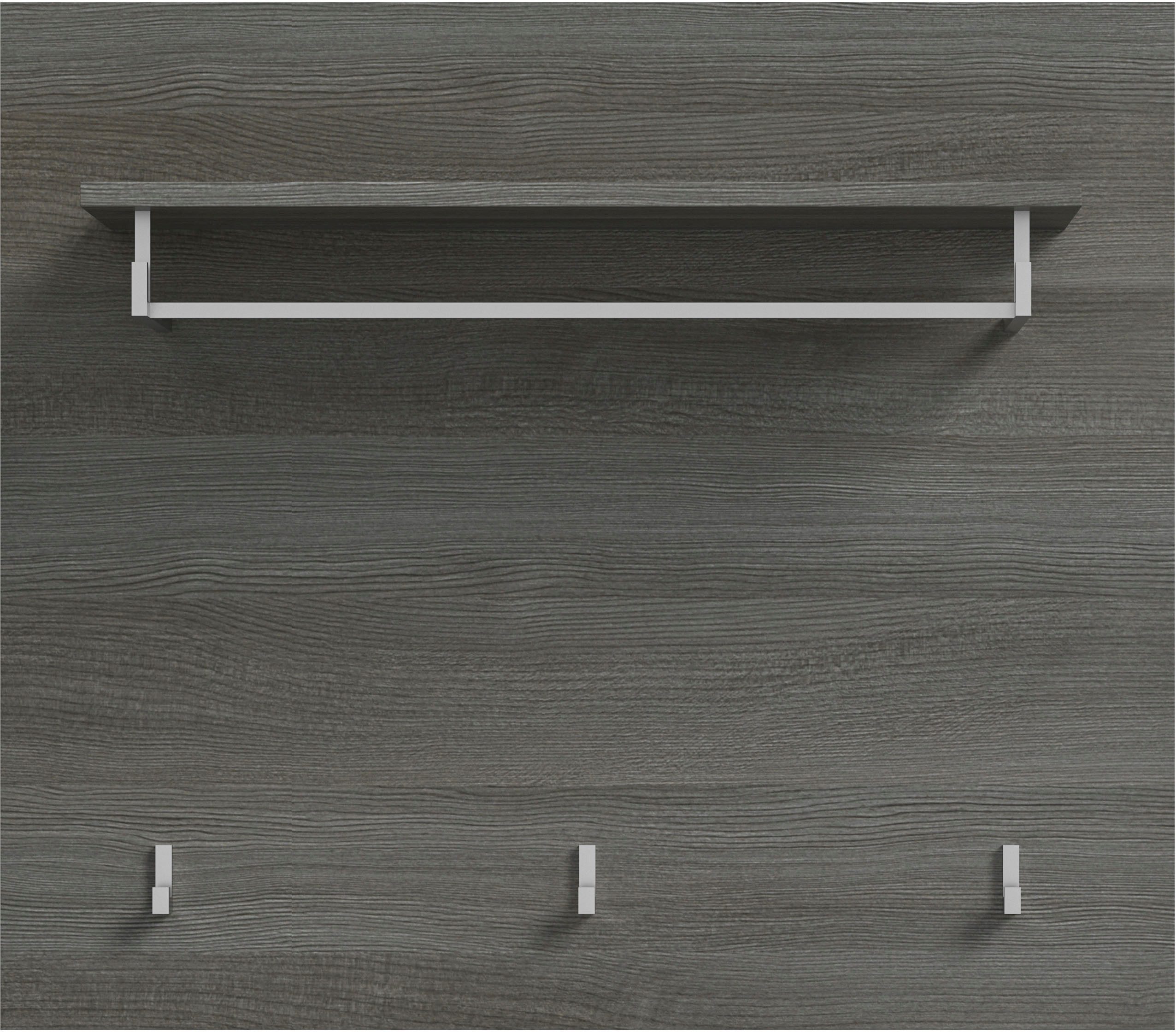 INOSIGN Kapstokpaneel Rumba, Breedte 80cm, 3 haken, 1 kledingstang, 1 legplank