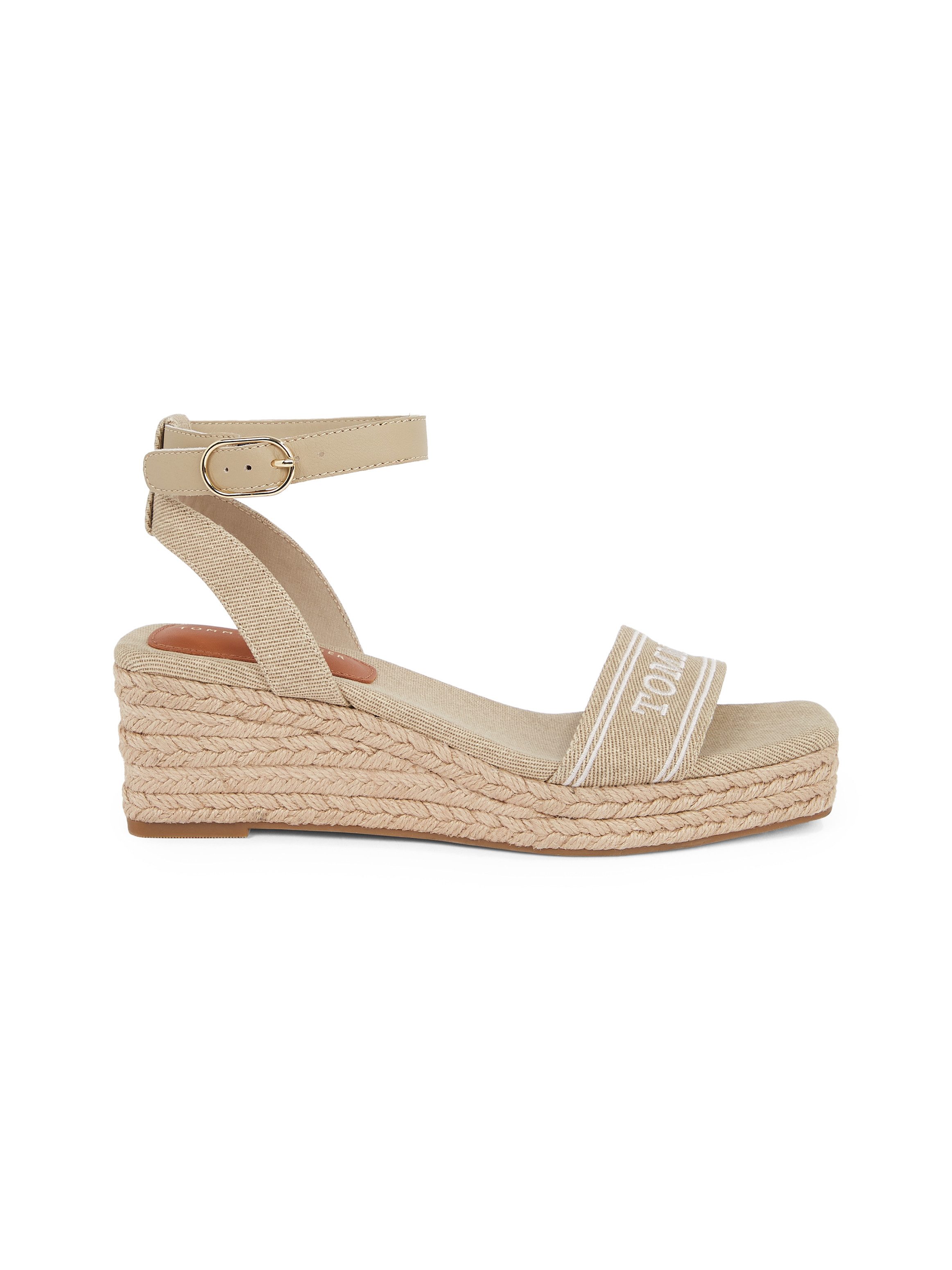 Tommy Hilfiger Sleehaksandaaltjes TOMMY HILFIGER ESPAD MID WEDGE , bandjessandaal, zomerschoen met verstelbare gesp