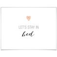 wall-art poster let's stay in bed poster, artprint, wandposter (1 stuk) wit