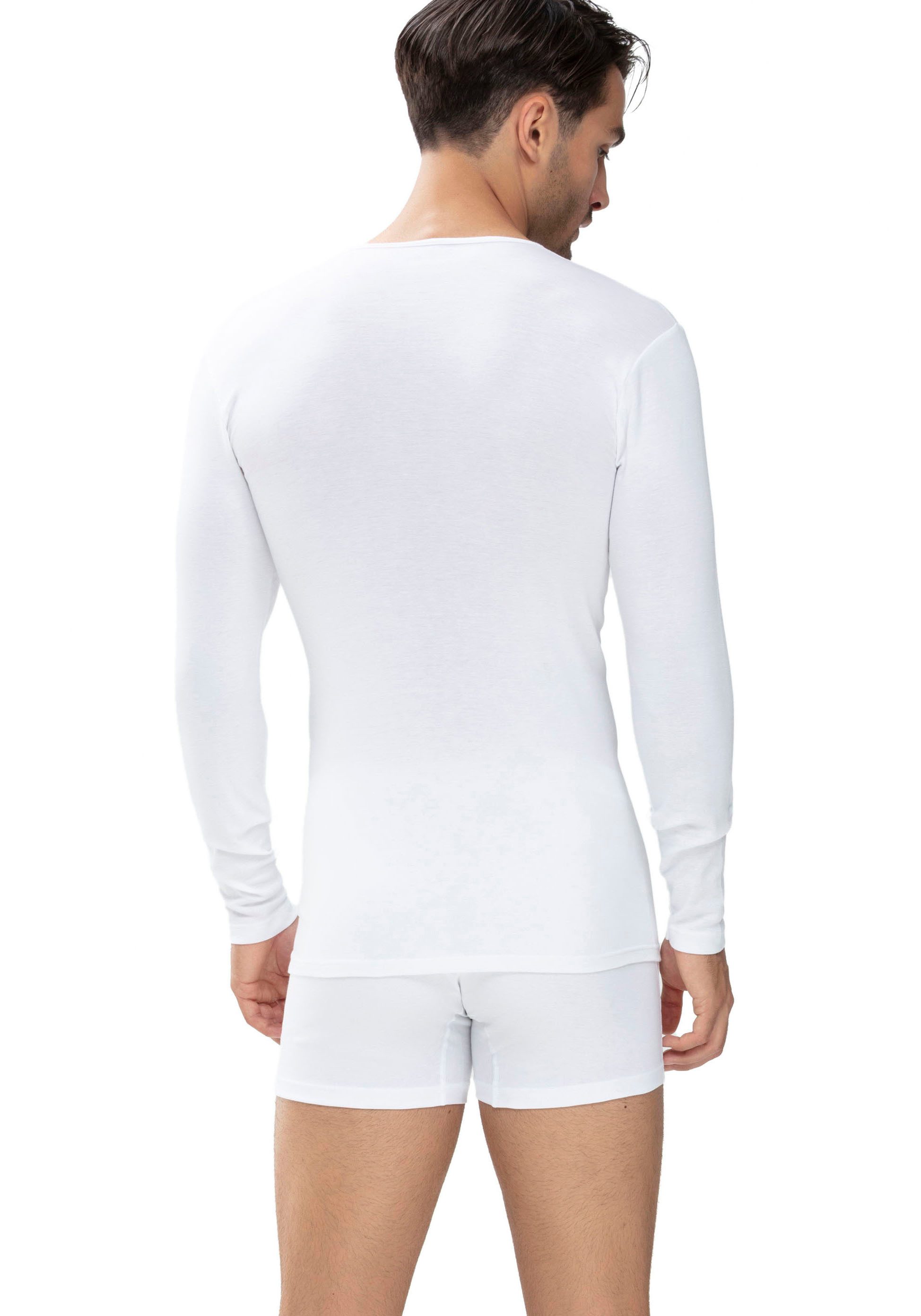 Mey Shirt met lange mouwen Casual katoen (K) Elastische halsafsluiting