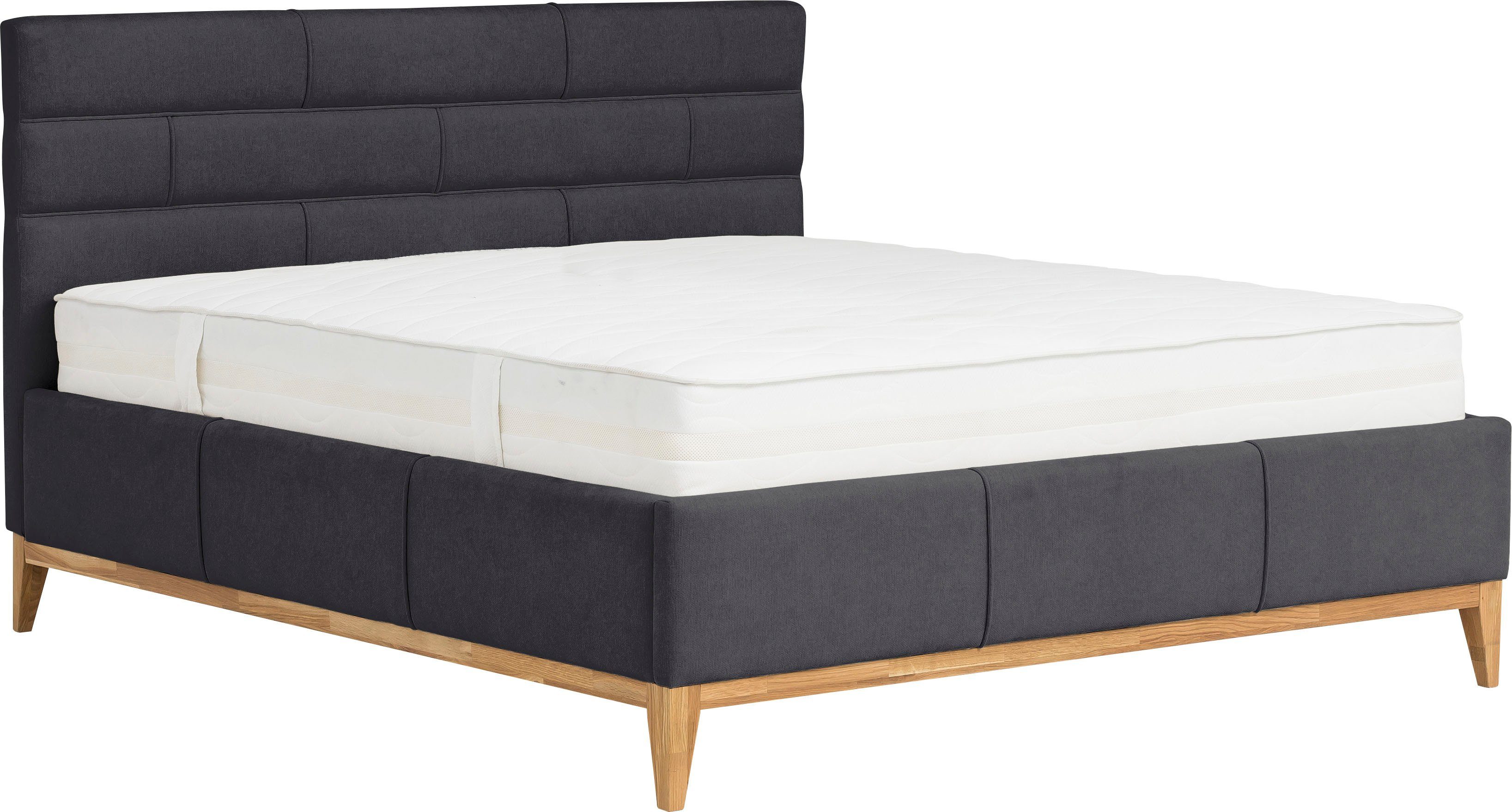 Leonique Gestoffeerd bed Balaine met lattenbodem, bedkist, ook met 7-zones-pocketveringsmatras