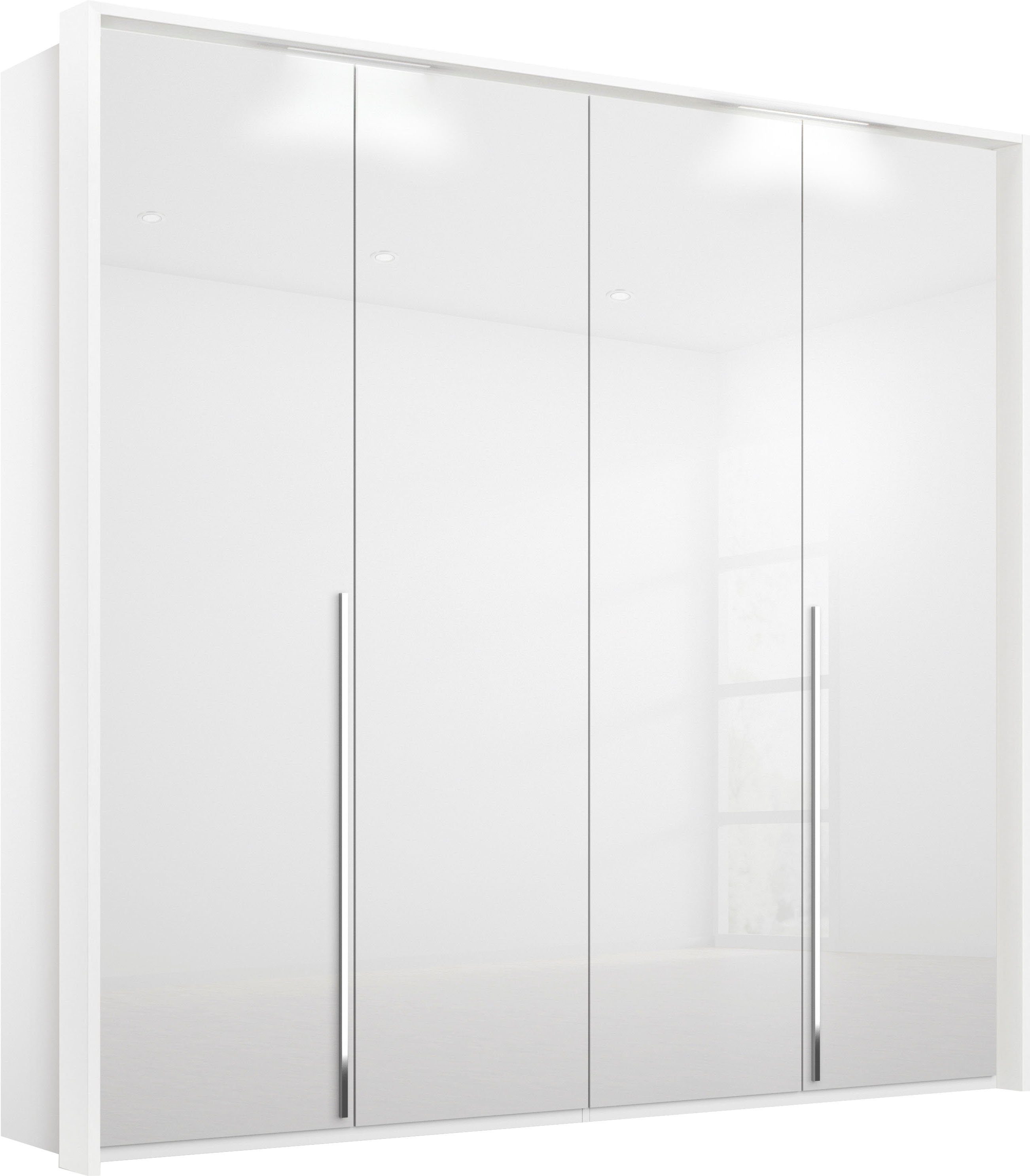 rauch Draaideurkast Montclar Passe-partout optioneel met verlichting, incl. vele accessoires kledingkasten maat 204 cm x 225 cm x 65 cm wit