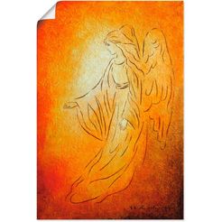 artland artprint engel van de genezing - engelkunst in vele afmetingen  productsoorten - artprint van aluminium - artprint voor buiten, artprint op linnen, poster, muursticker - wandfolie ook geschikt voor de badkamer (1 stuk) oranje