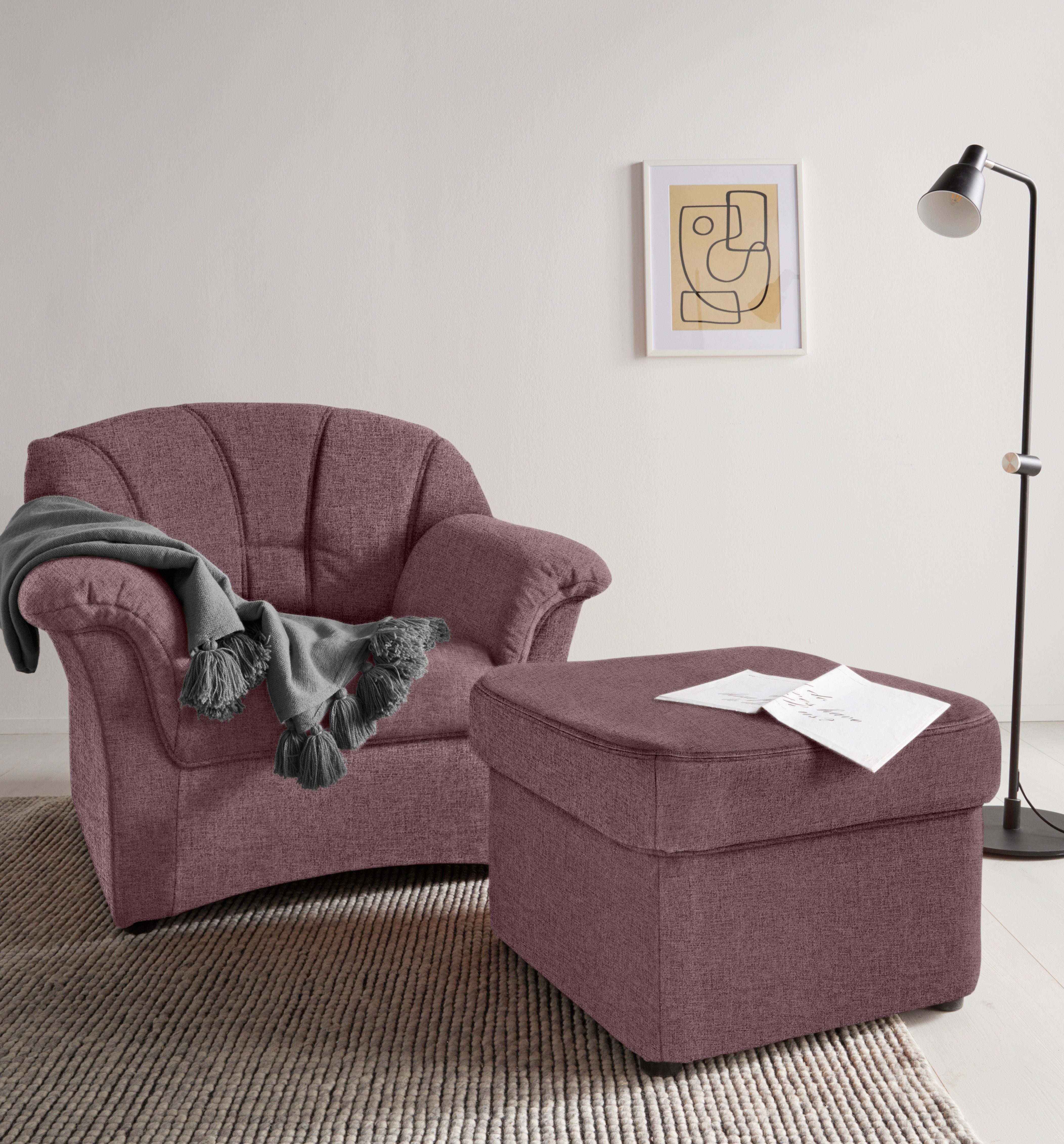 DOMO collection Fauteuil Papenburg zeitlose Rückensteppung, elegante Armlehne in vele kleuren (set)