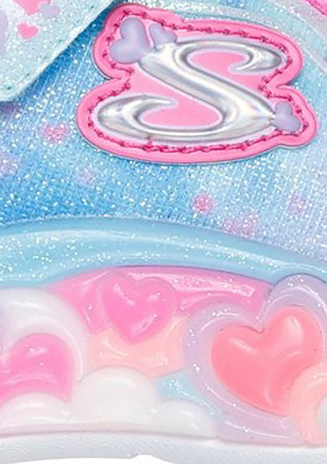 Skechers Babyschoentjes ETERNAL HEART LIGHTS , blink,-klittenbandschoen met hart-applicatie, maat sjabloon om te downloaden