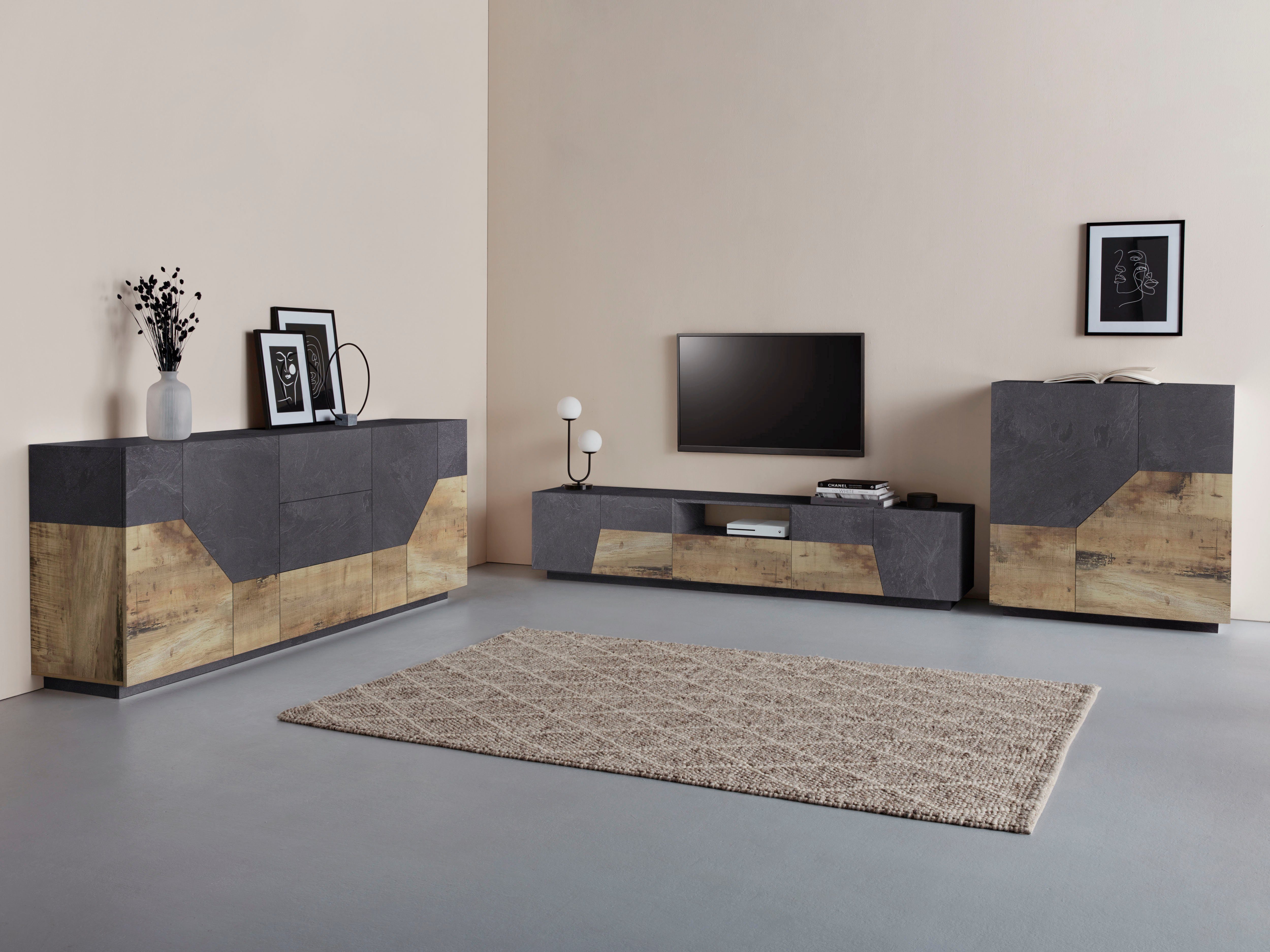 INOSIGN Dressoir ALIEN commode, kast, dressoir met 4 deuren en 3 lades