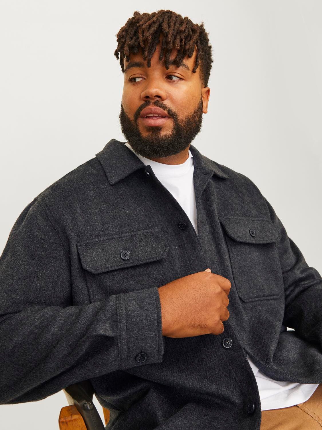Jack & Jones PlusSize Overhemd met lange mouwen JJEBRADLEY OLLIE OVERSHIRT LS NOOS PLS