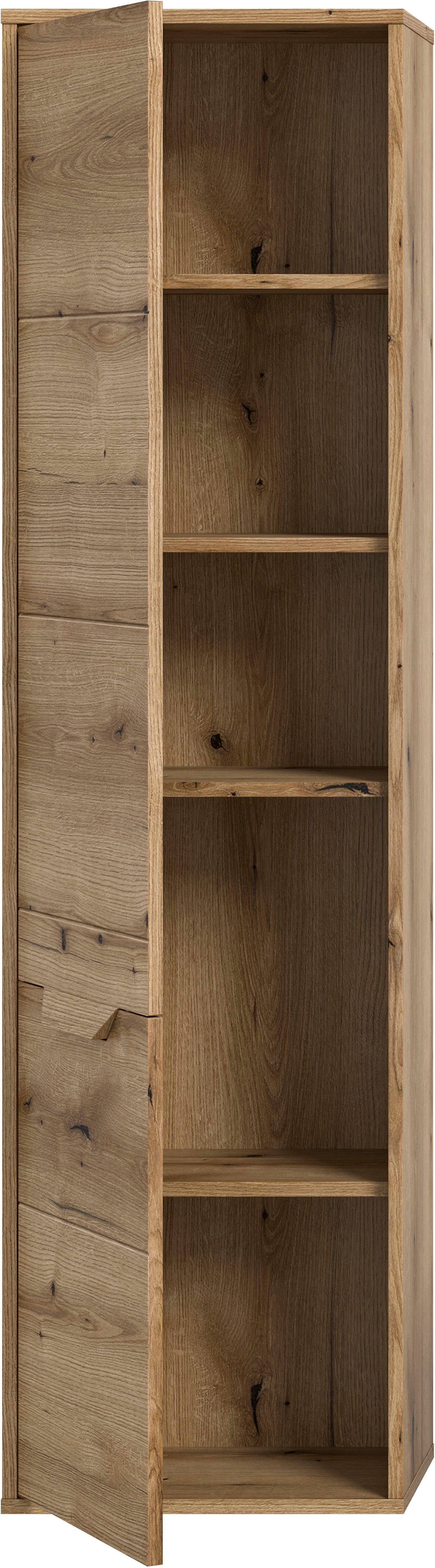 welltime Hoge kast Kayu, hoogte 164 cm, staand/hangend te monteren, 1 deur, 4 planken Deuraanslag verwisselbaar, badkamerkast, badkamermeubels, badkamer, bad