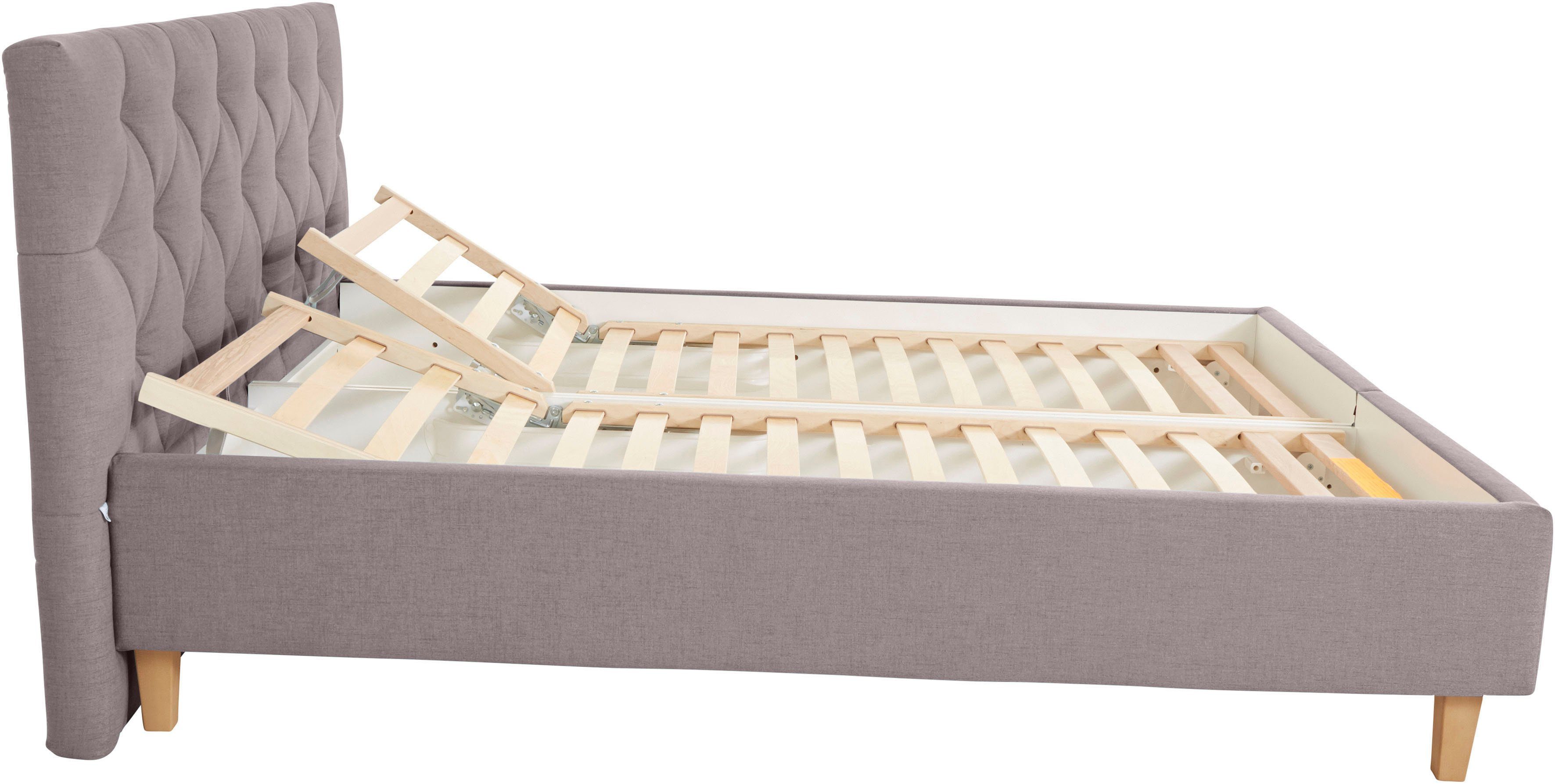 Guido Maria Kretschmer Home&Living Gestoffeerd bed Sunley 100 Kruisstiksel, hoofdbordhoogte 102 cm, zonder of met matras/lattenbodem