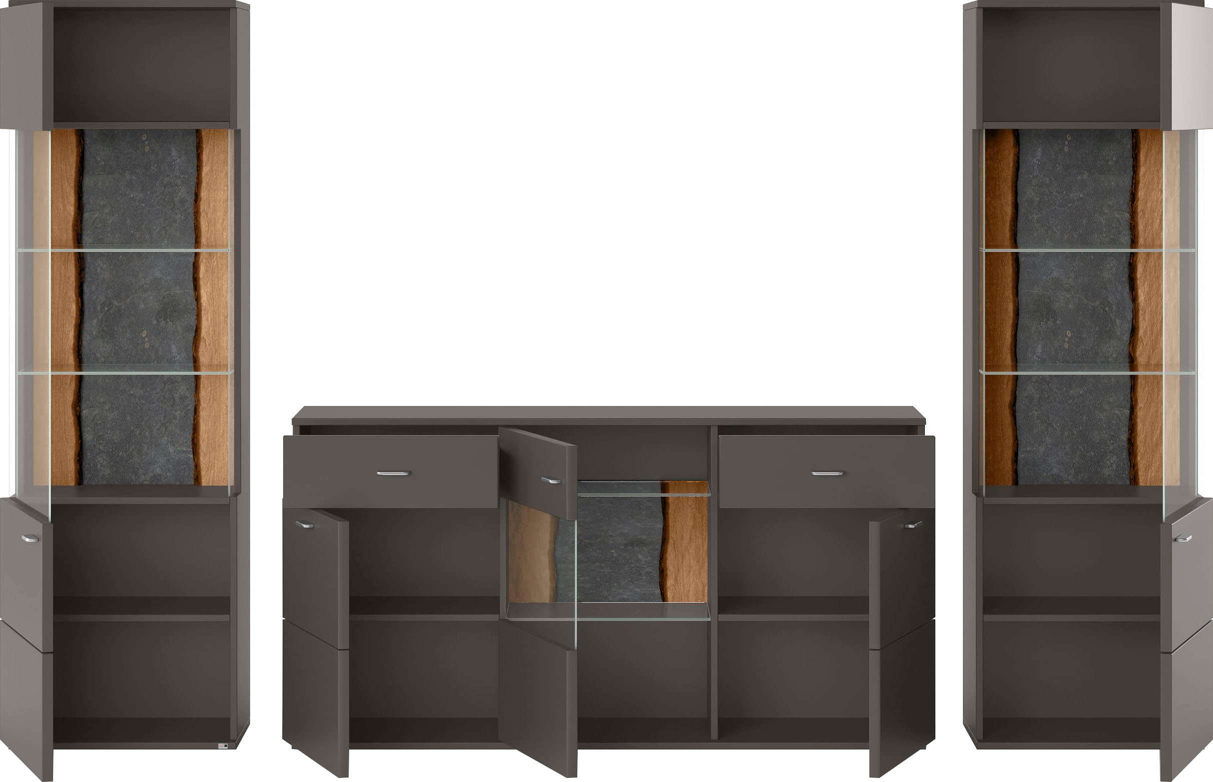 set one by Musterring Wandmeubel Tacoma Type 11, met 2 vitrinekasten (set, 3-delig)