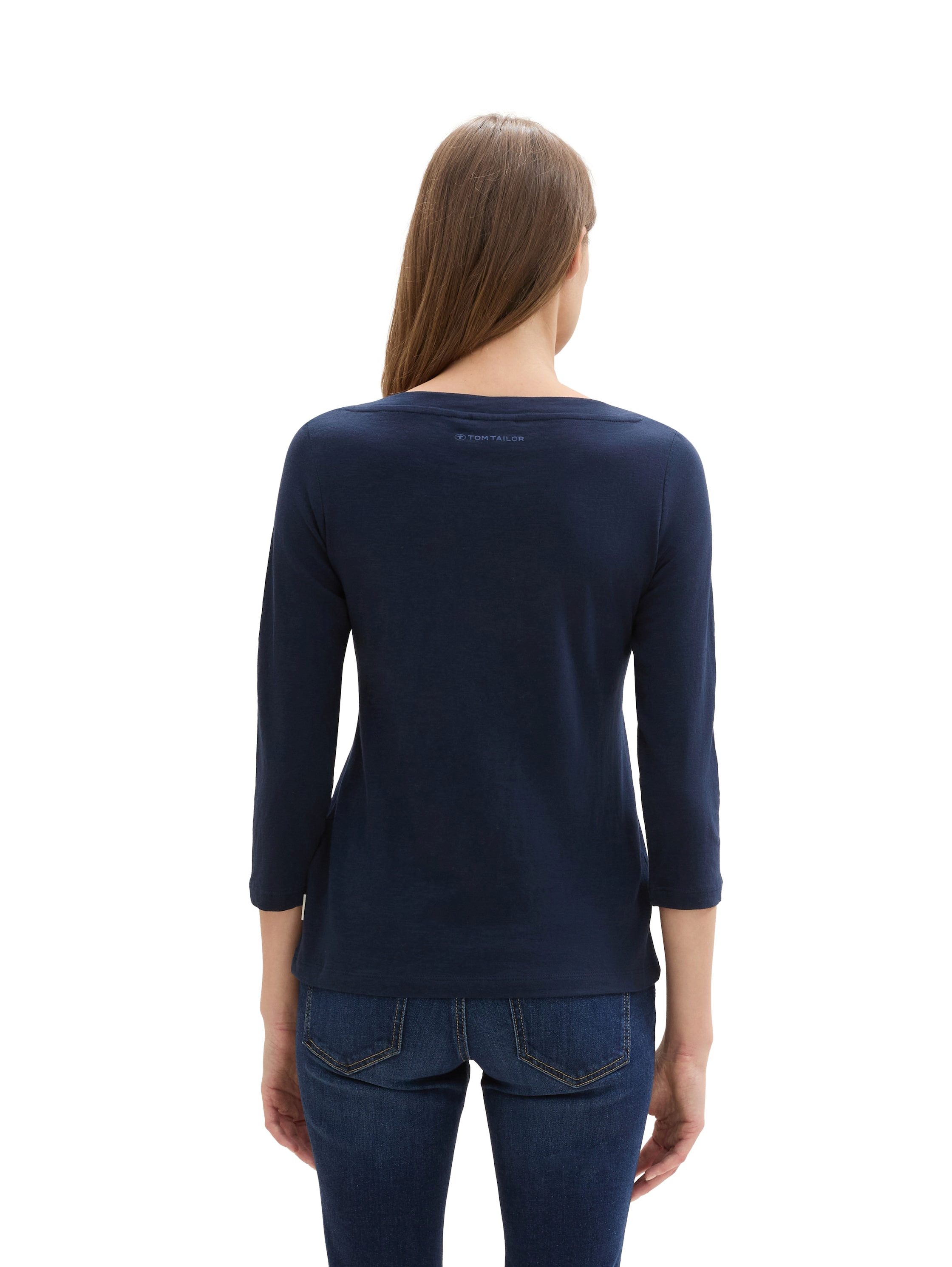 Tom Tailor Shirt met 3 4 mouwen met korte mouwen