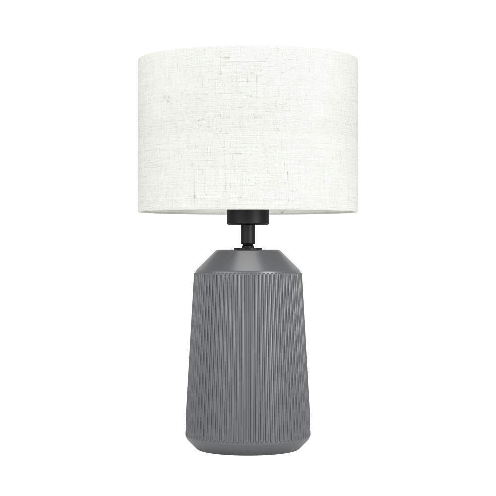 EGLO Tafellamp CAPALBIO Nachtkastlamp, keramiek in grijs en textiel in beige, E27 fitting (1 stuk)