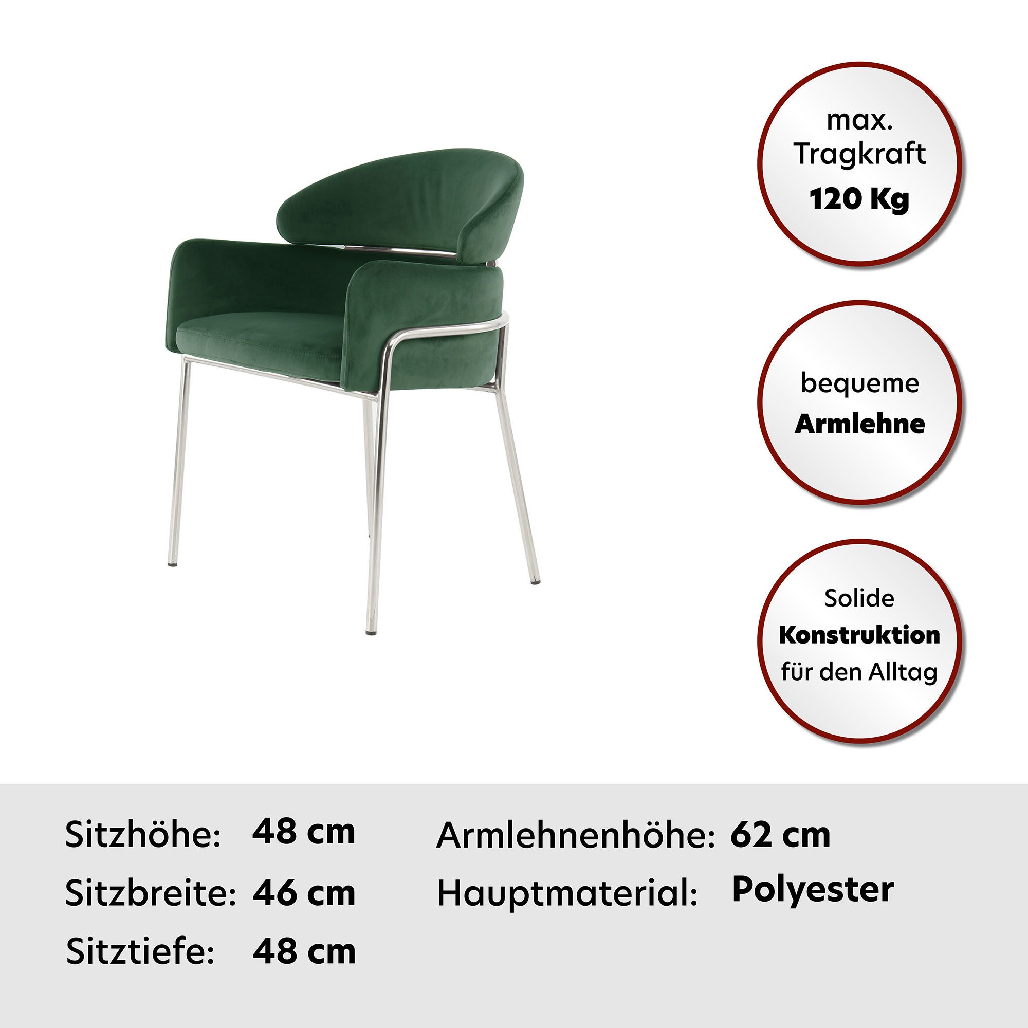 Kayoom Stoel Corey 125, comfortabele stoel, trendy retro-look fluweelzachte bekleding, onderhoudsvriendelijk, zeer gezellig, trendy retro-look (1 stuk)