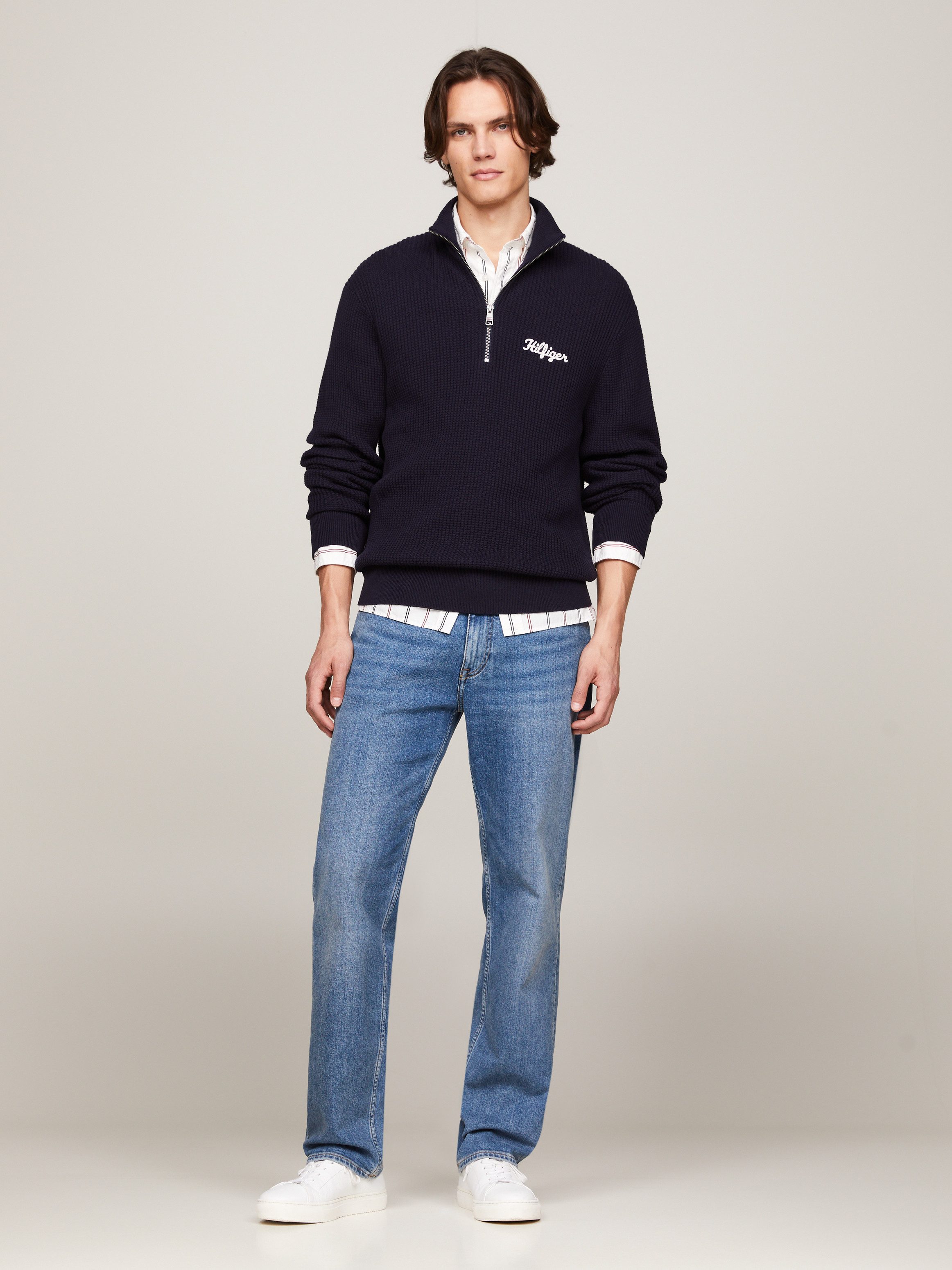 Tommy Hilfiger Trui met ronde hals HILFIGER GRAPHIC WAFFLE ZIP MOCK