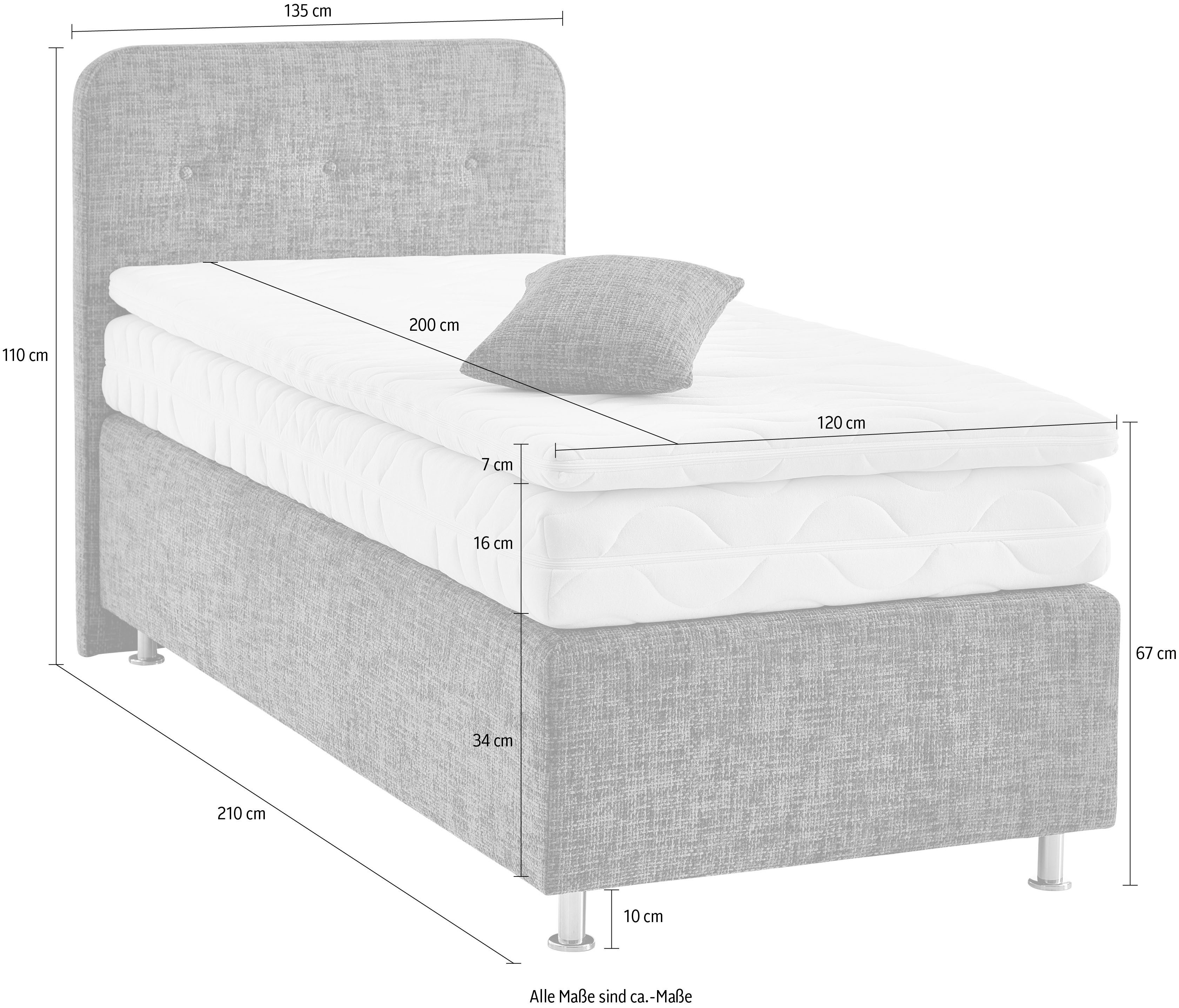 Westfalia Polsterbetten Boxspring Sapporo Incl. sierkussen, kiesbaar in H2, H3 & H4