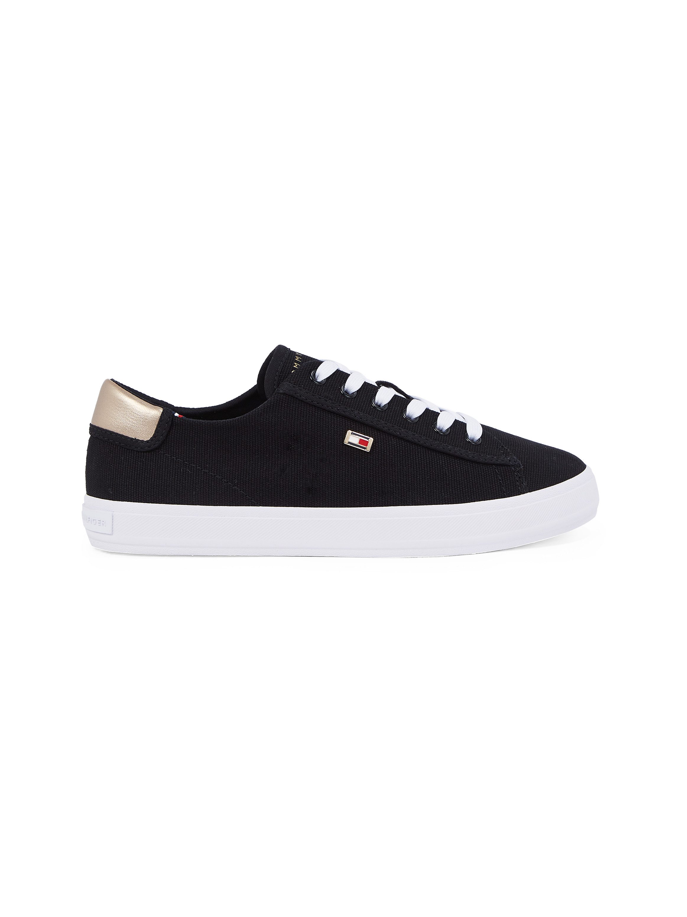 Tommy Hilfiger Plateausneakers VULC CANVAS LACE UP SNEAKER , vrijetijdsschoen, lage schoen, veterschoen, in smalle vorm