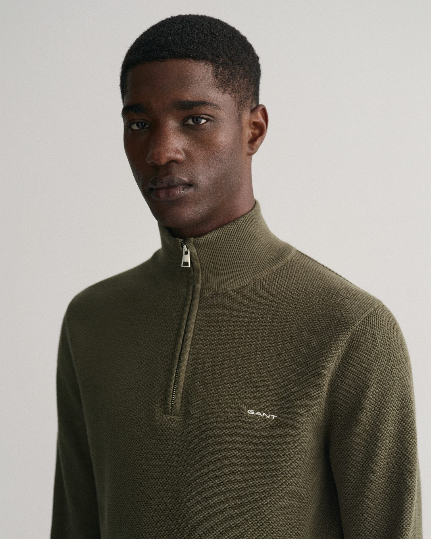 Gant Schipperstrui COTTON PIQUE HALF ZIP