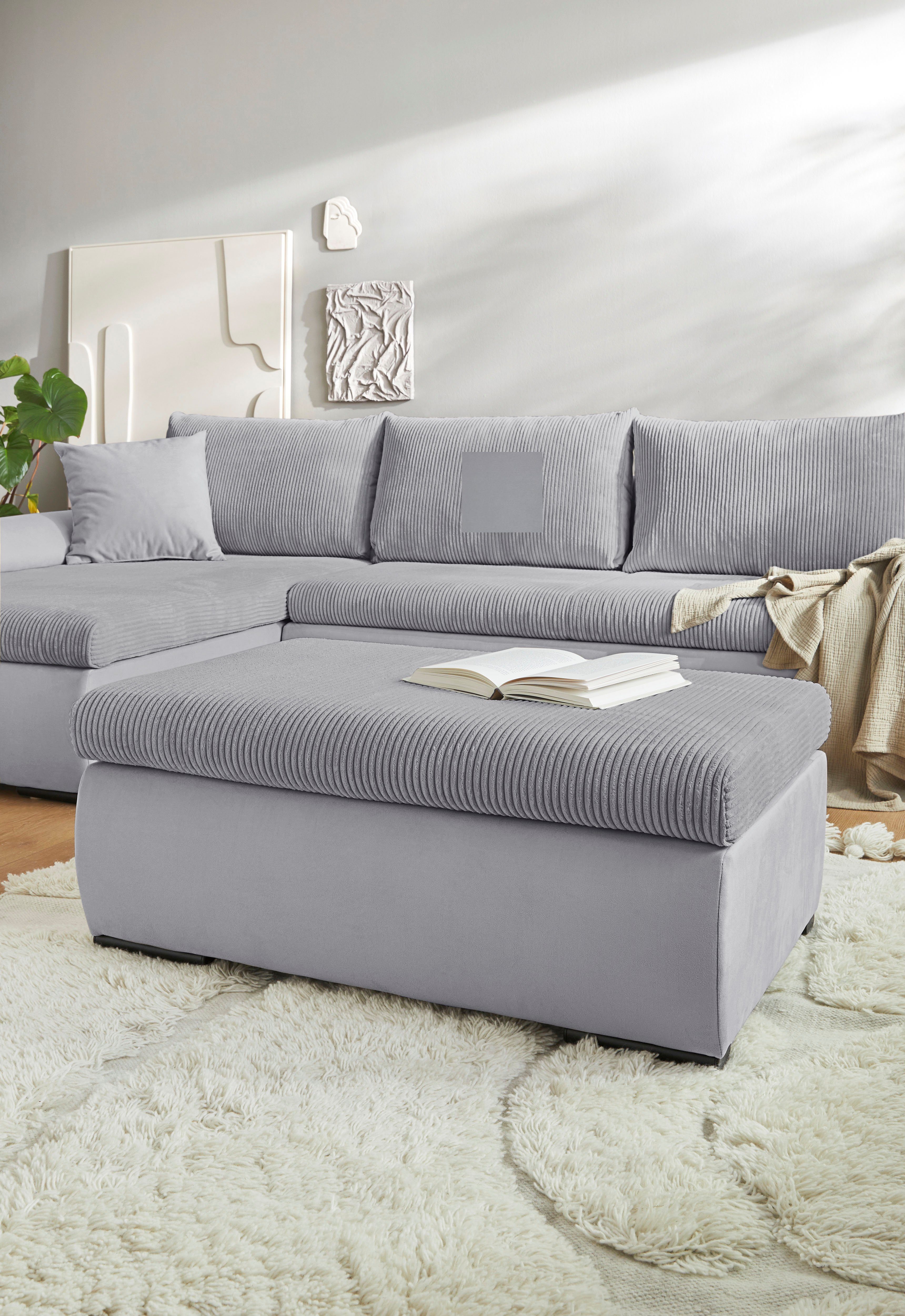 Home affaire Hocker Win met zwarte metalen poten, vrij plaatsbaar
