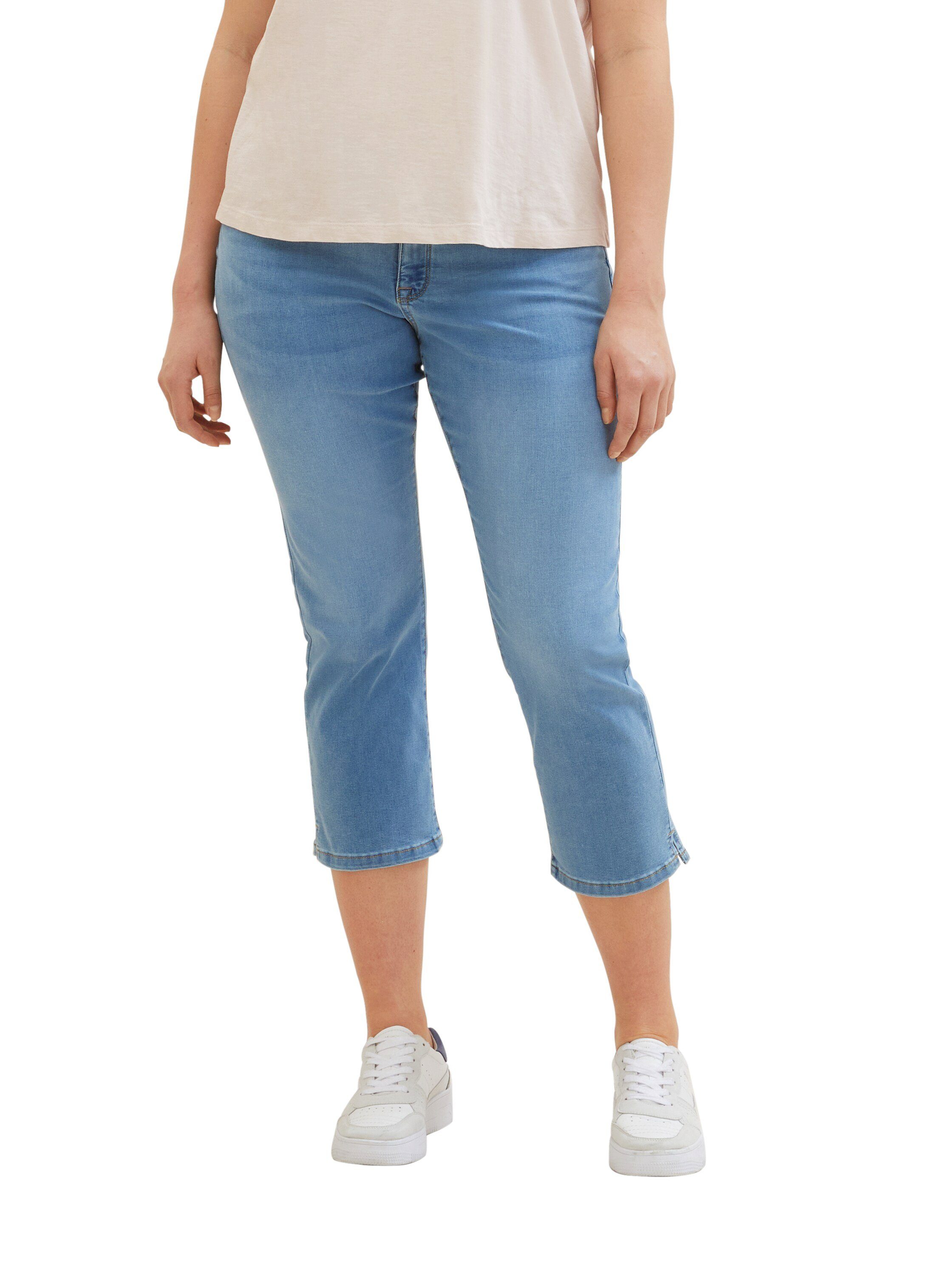 TOM TAILOR MY TRUE ME Slim fit jeans in 3/4 lengte en met bindriem dames slim fit jeans maat 48 blauw