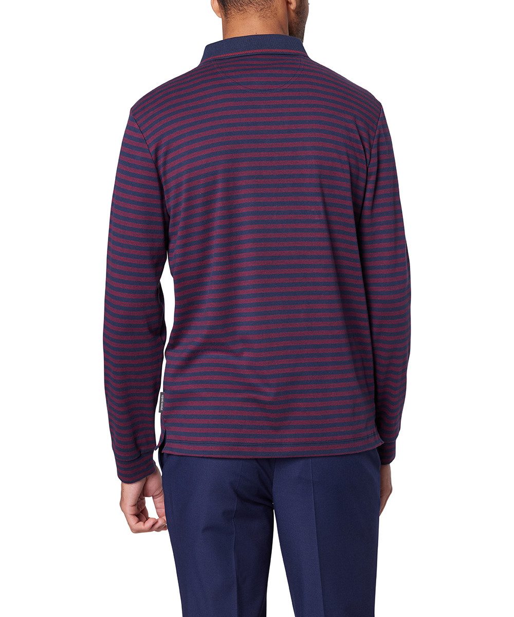 Pierre Cardin Poloshirt met lange mouwen in streepoptiek