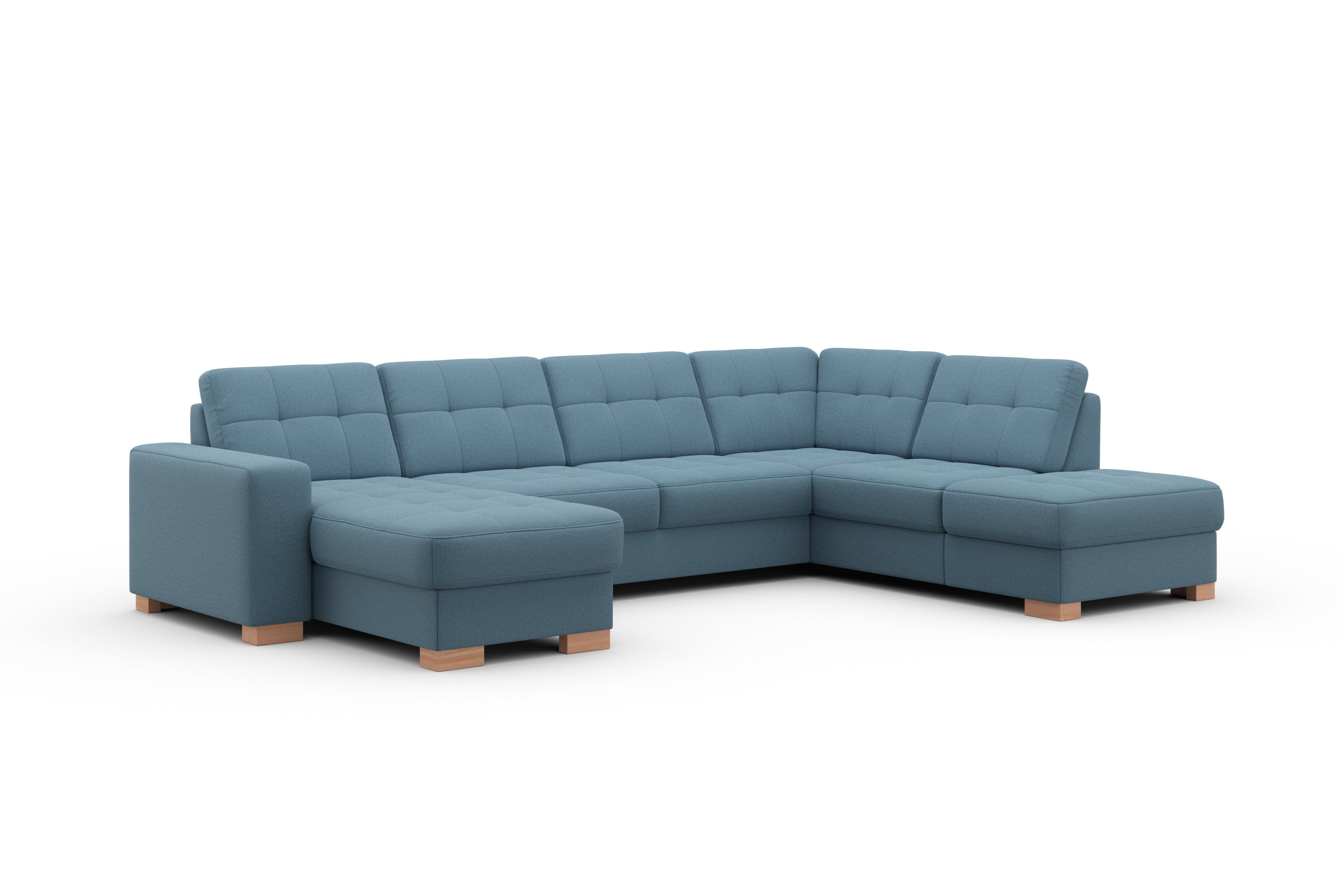 sit&more Zithoek Quincy U-vorm naar keuze met slaapfunctie en bedkist