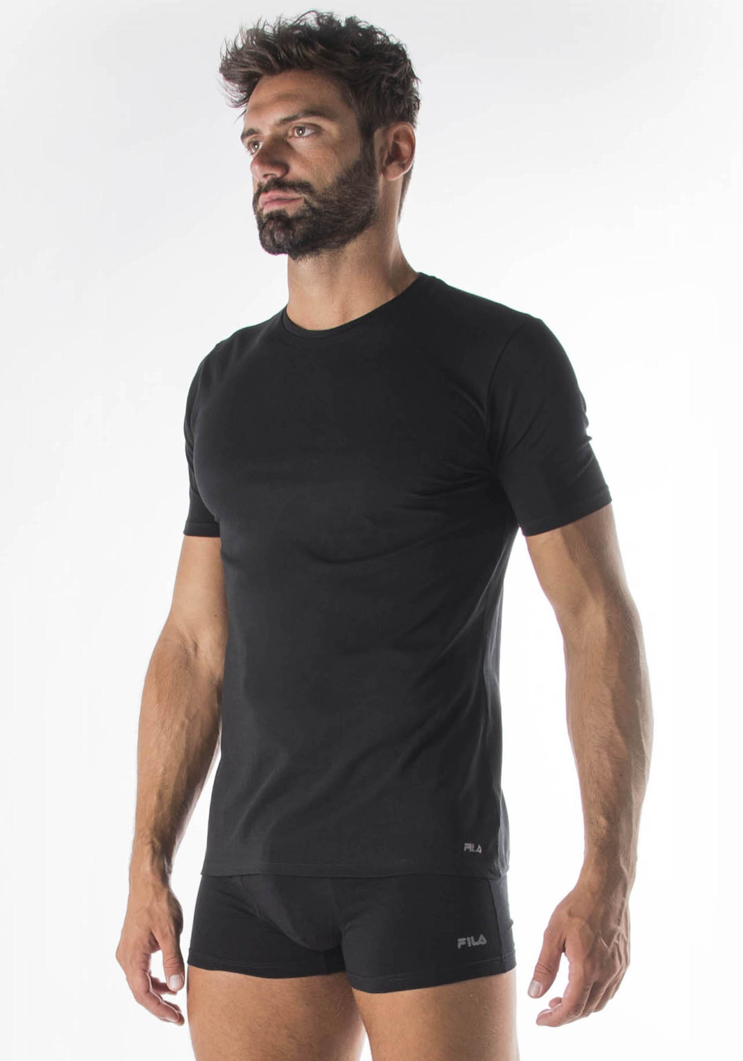 Fila T-shirt met klassiek ronde hals en korte mouwen (Set van 2)