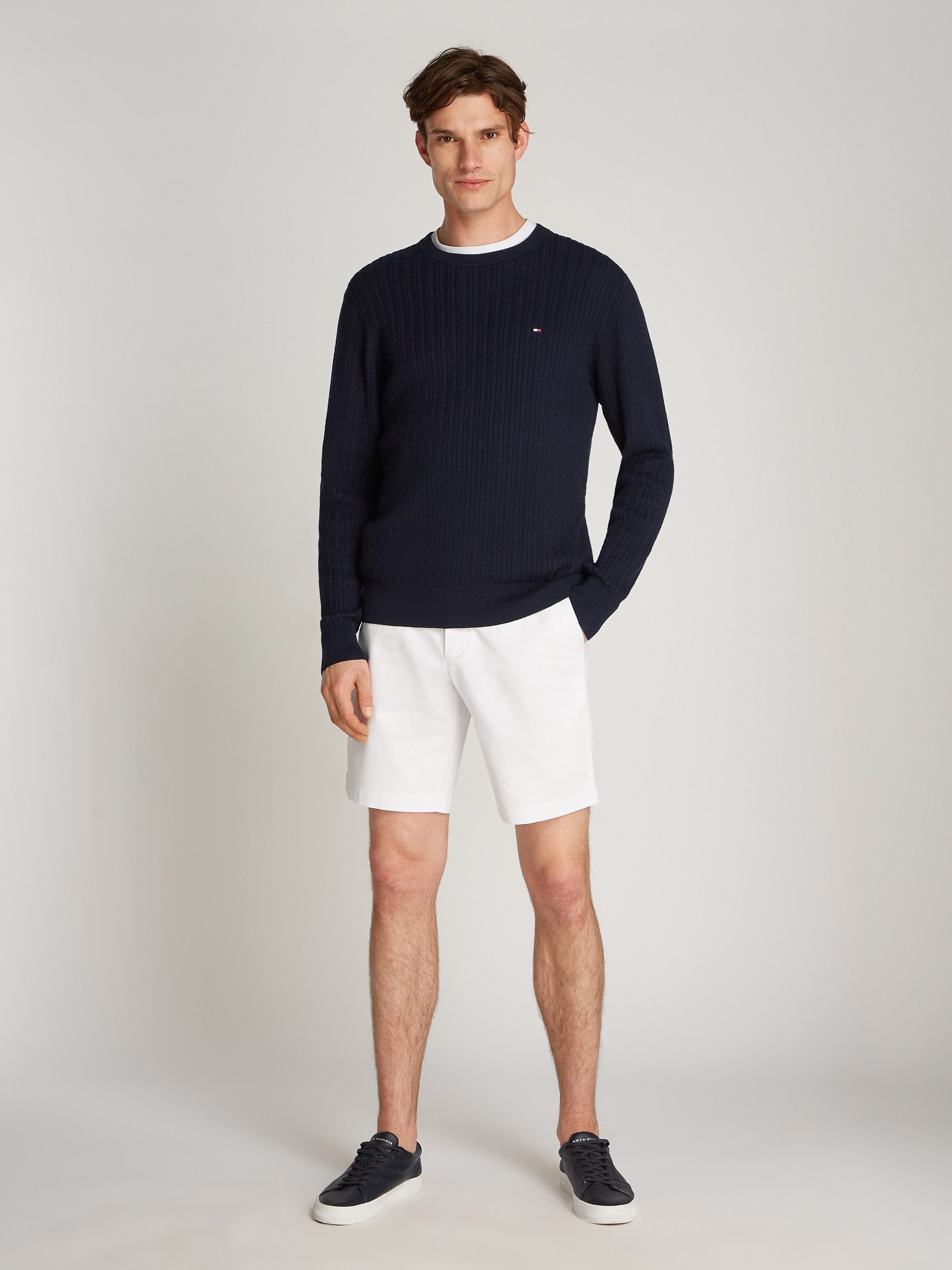 Tommy Hilfiger Gebreide trui HERRINGBONE STRUCTURE C NK