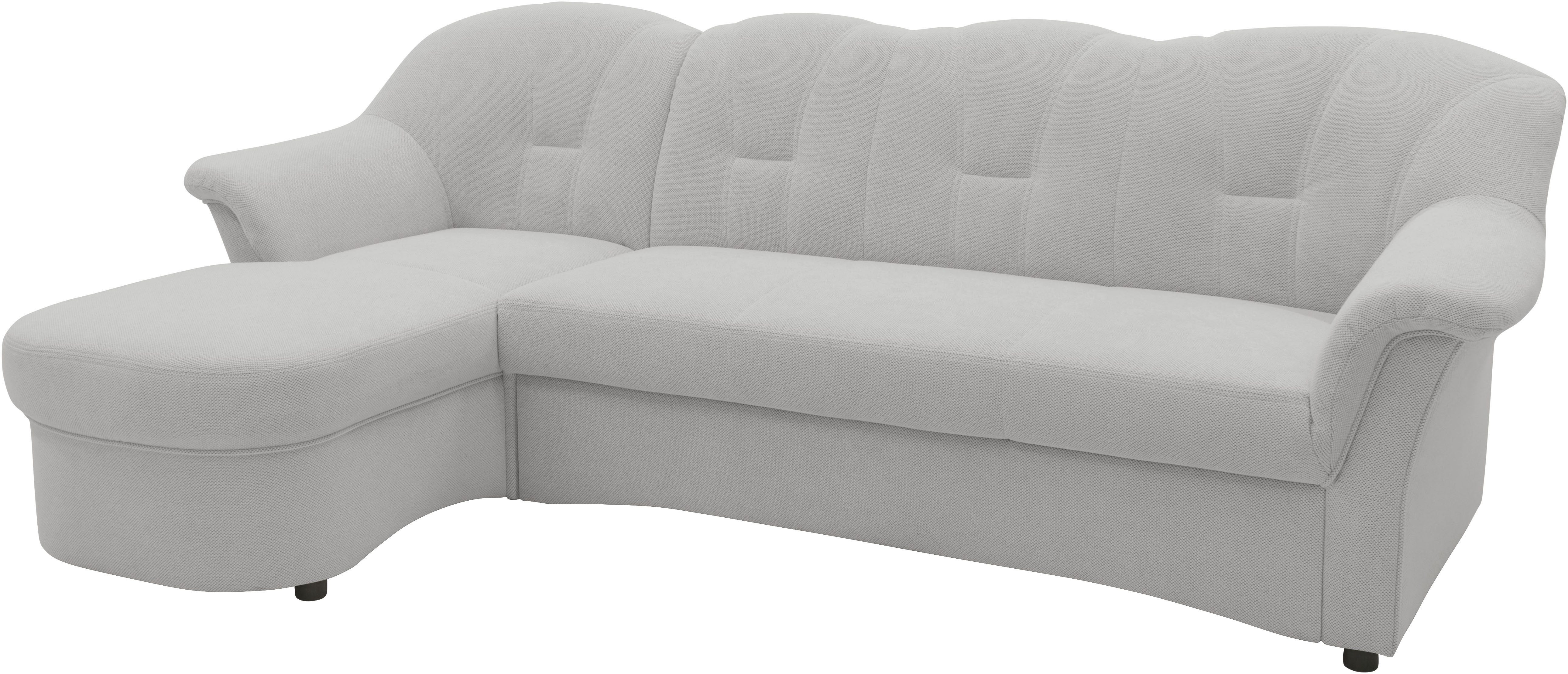 DOMO collection Hoekbank Flores slaapbank, B/D/H: 233/142/86 cm, L-vorm naar keuze met slaapfunctie, naar keuze met binnenvering, ook in leer