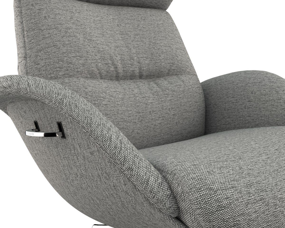 FLEXLUX Relaxfauteuil More, functionele stoel, gestoffeerde stoel, armleunstoel, TV-fauteuil Premium comfort, rug- en hoofdeindeverstelling, draaibaar, voet van aluminium
