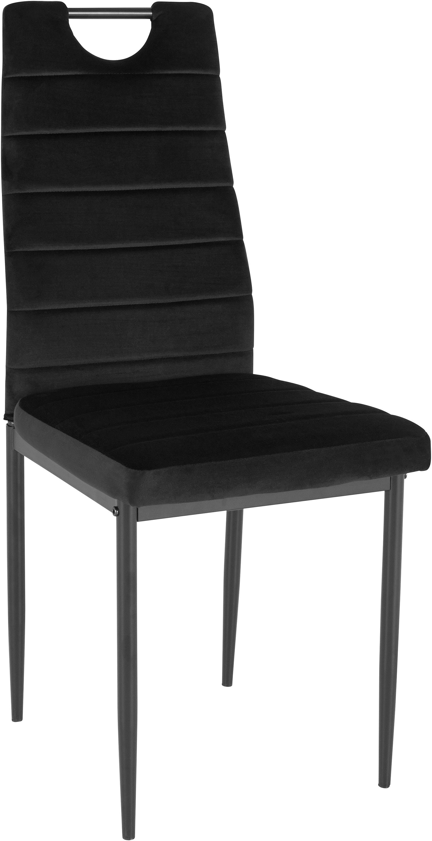 INOSIGN Eetkamerstoel (set van 2 of 4) met veloursovertrek, rugleuning met handgreep (set)