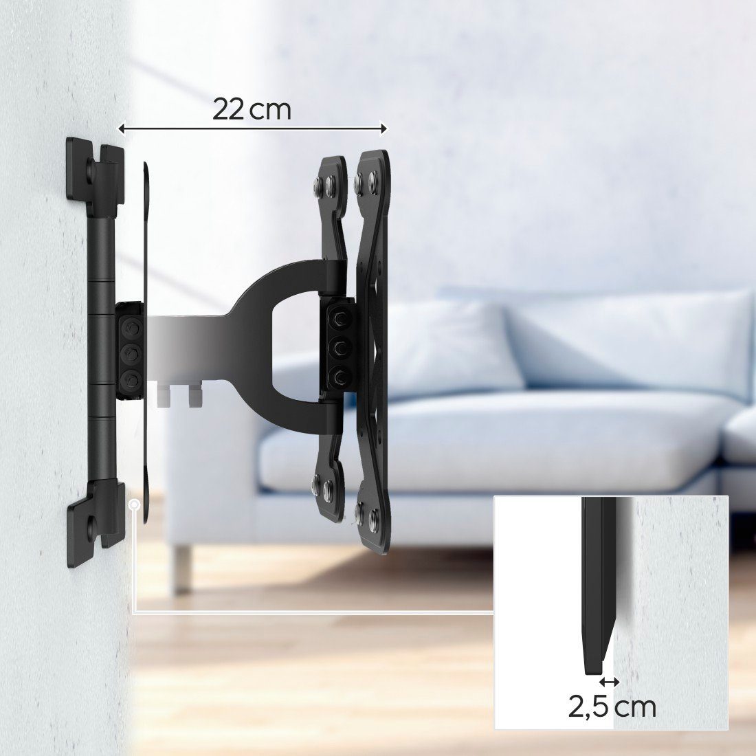 Hama Tv-wandhouder TV beugel, kantelbaar, uitschuifbaar, 48 - 122 cm (19"-48"), 32", 43"