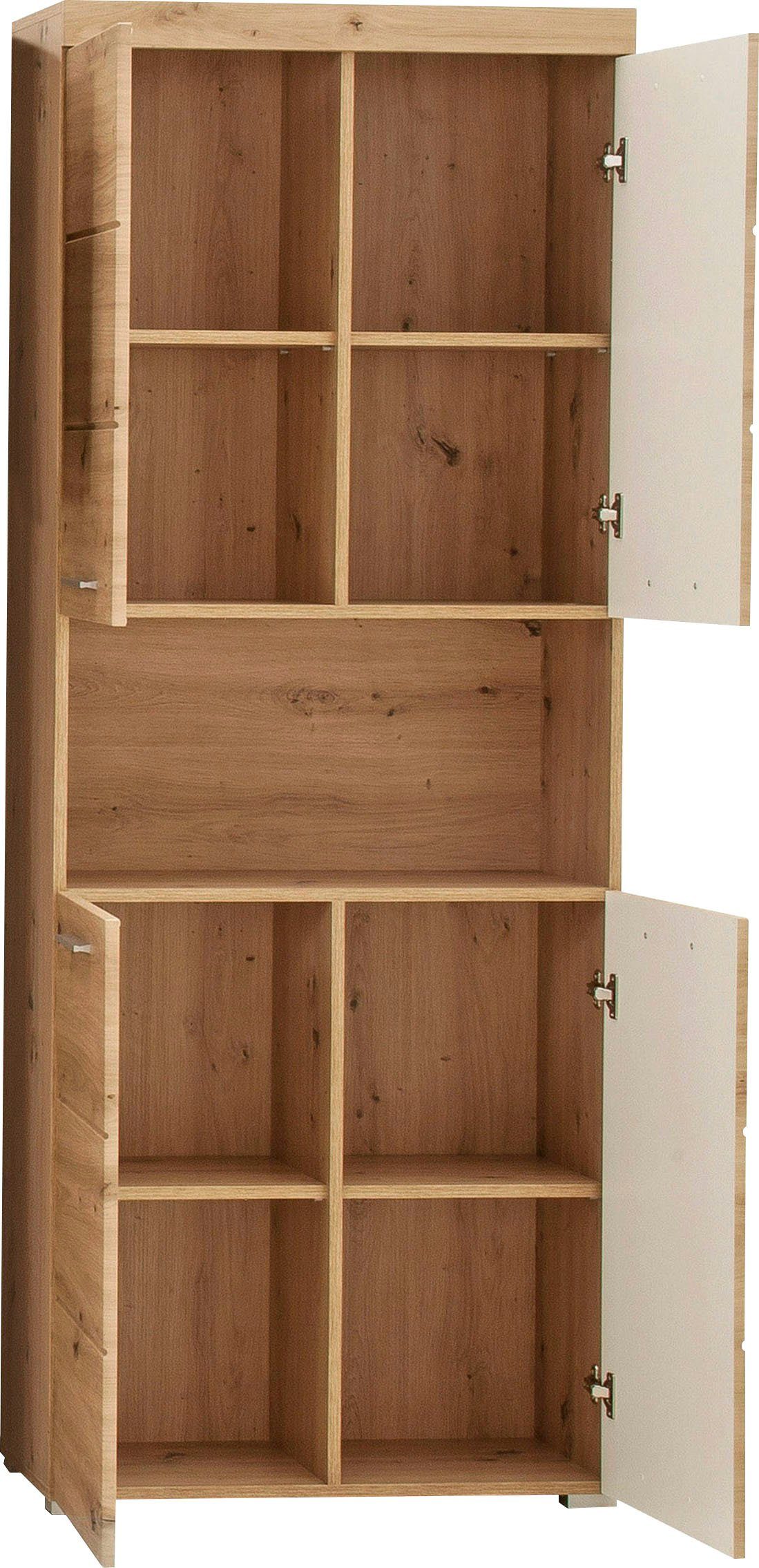 INOSIGN Hoge kast Avena Badkamer hoge kast met open vak, 4 deuren en 4 planken