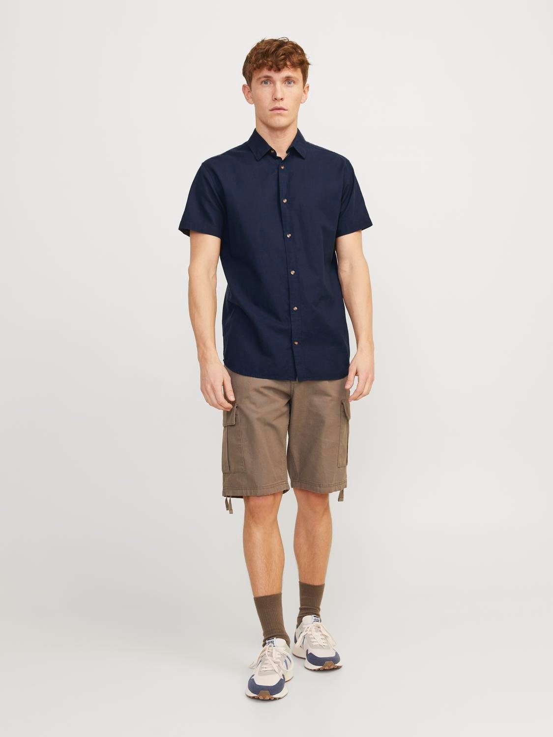 Jack & Jones Overhemd met korte mouwen JJESUMMER LINEN BLEND SHIRT SS SN
