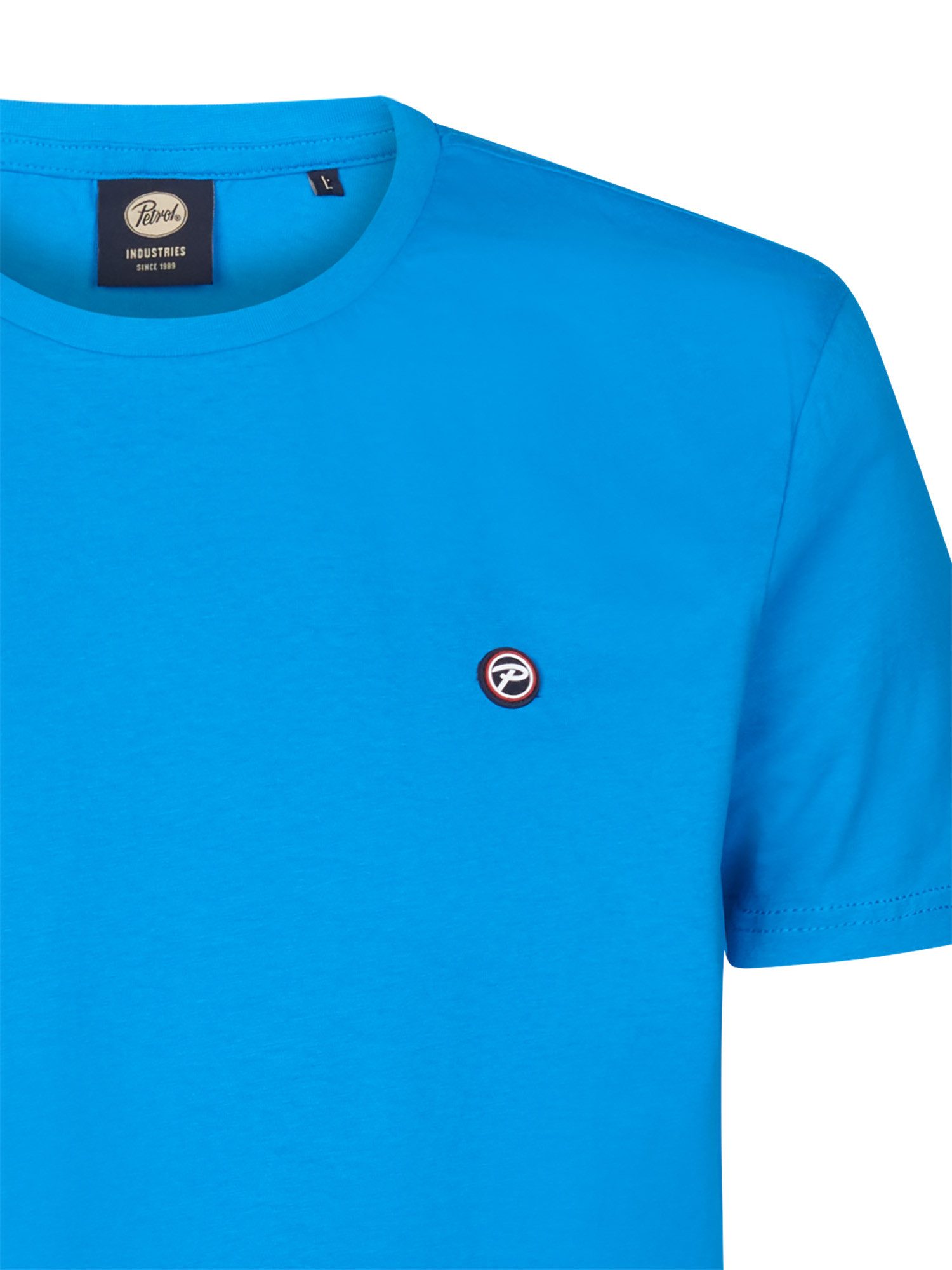 Petrol Industries Shirt met ronde hals met geborduurd logo