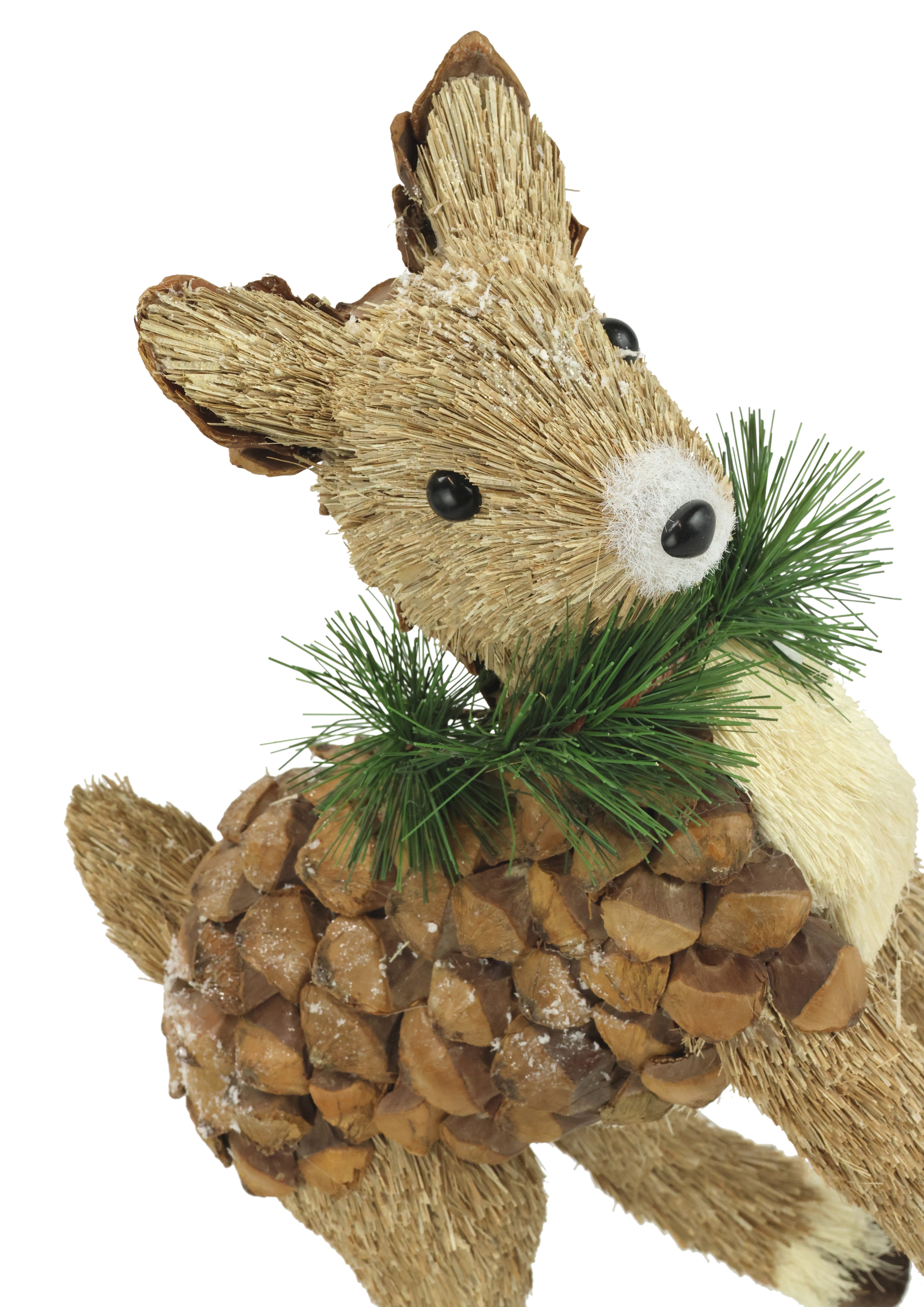 I.GE.A. Decoratief figuur Ree van raffia Decoratie cadeau decoratief decoratieobject ornament dierfiguur decoratiedier (1 stuk)