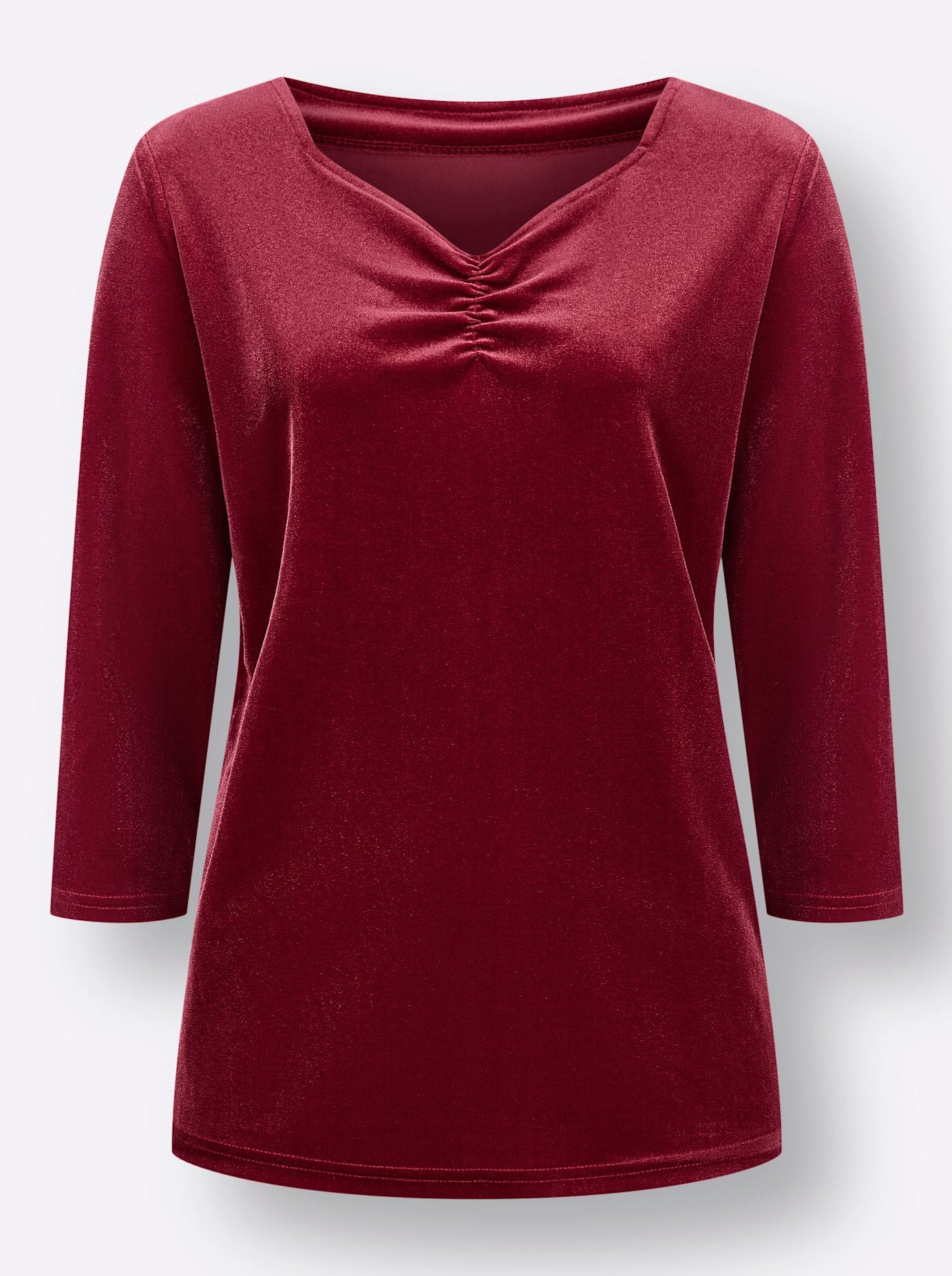 Classic Basics Shirt met 3/4 mouwen Fluwelen shirt (1-delig)